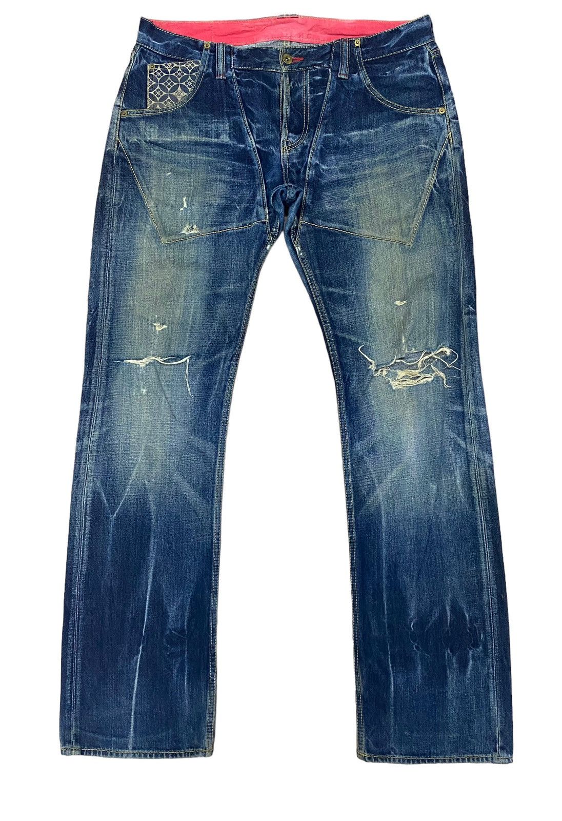 image of Distressed Denim x Eternal Best Offervintage Eternal Streetwear Denim in Blue (Size 36)