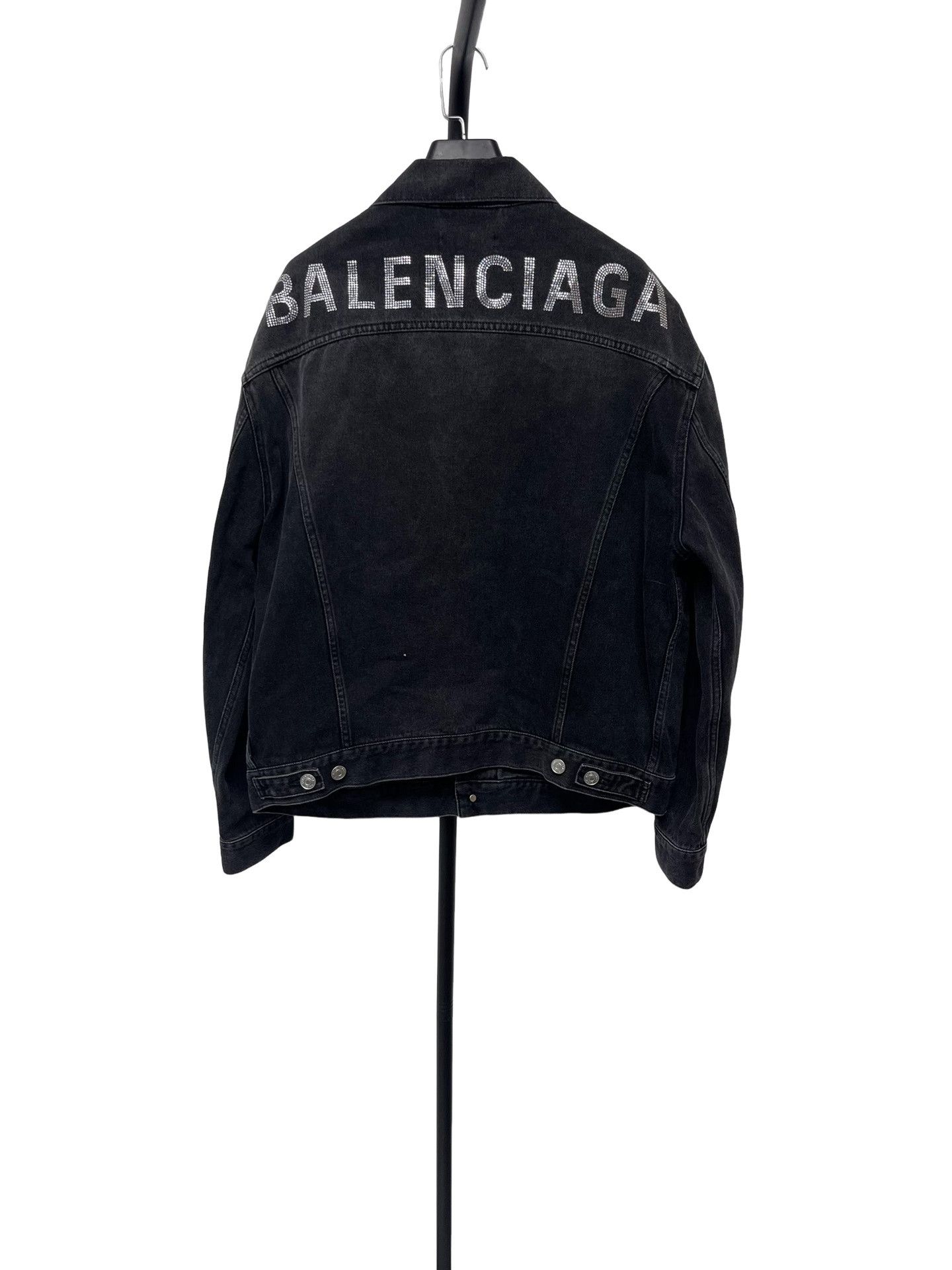 Balenciaga Balenciaga Crystal Logo Denim Jacket 34 Size XS / US 0-2 / IT 36-38 - 1 Thumbnail