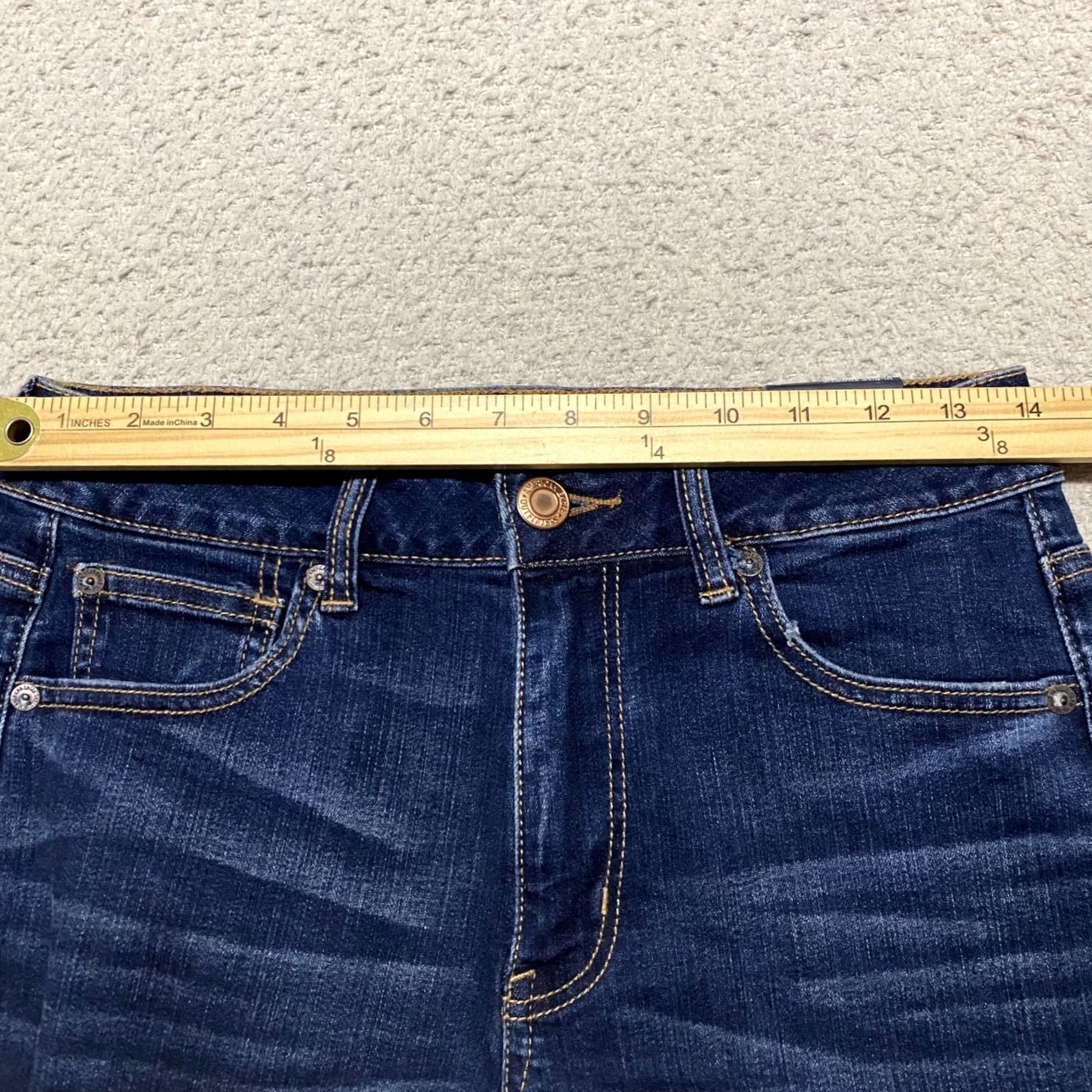 American Eagle Outfitters American Eagle Outfitters Shortie Jeans Shorts Blue Denim High Rise Cut-Off NWT Womens 28" Waist 2" Inseam 5-Pocket Modern Vintage? Size 24" / US 00 / IT 34 - 7 Thumbnail