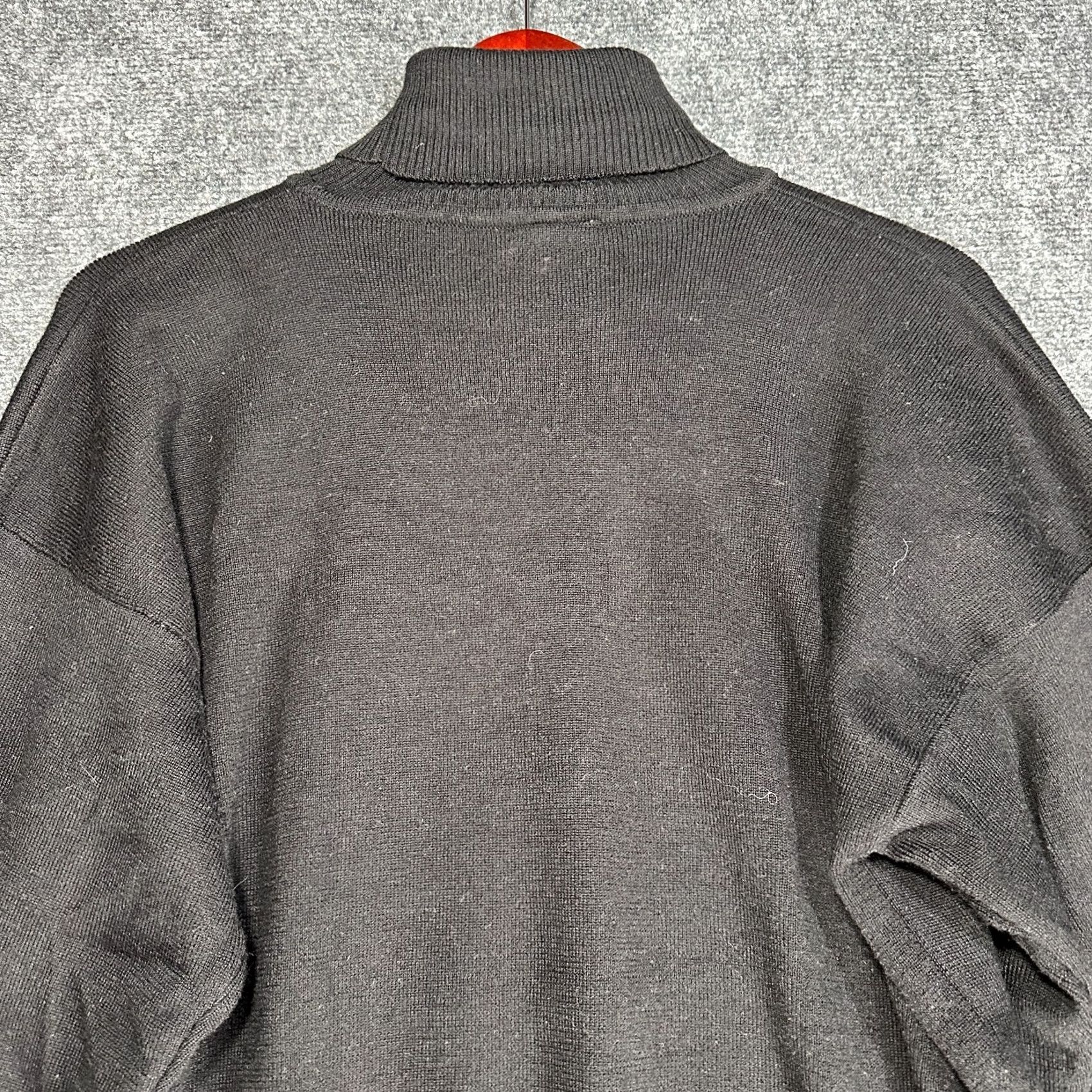 Vintage VINTAGE MEISTER Sweater Womens Large Turtleneck Black Embroidered Wool Blend Size L / US 10 / IT 46 - 7 Thumbnail