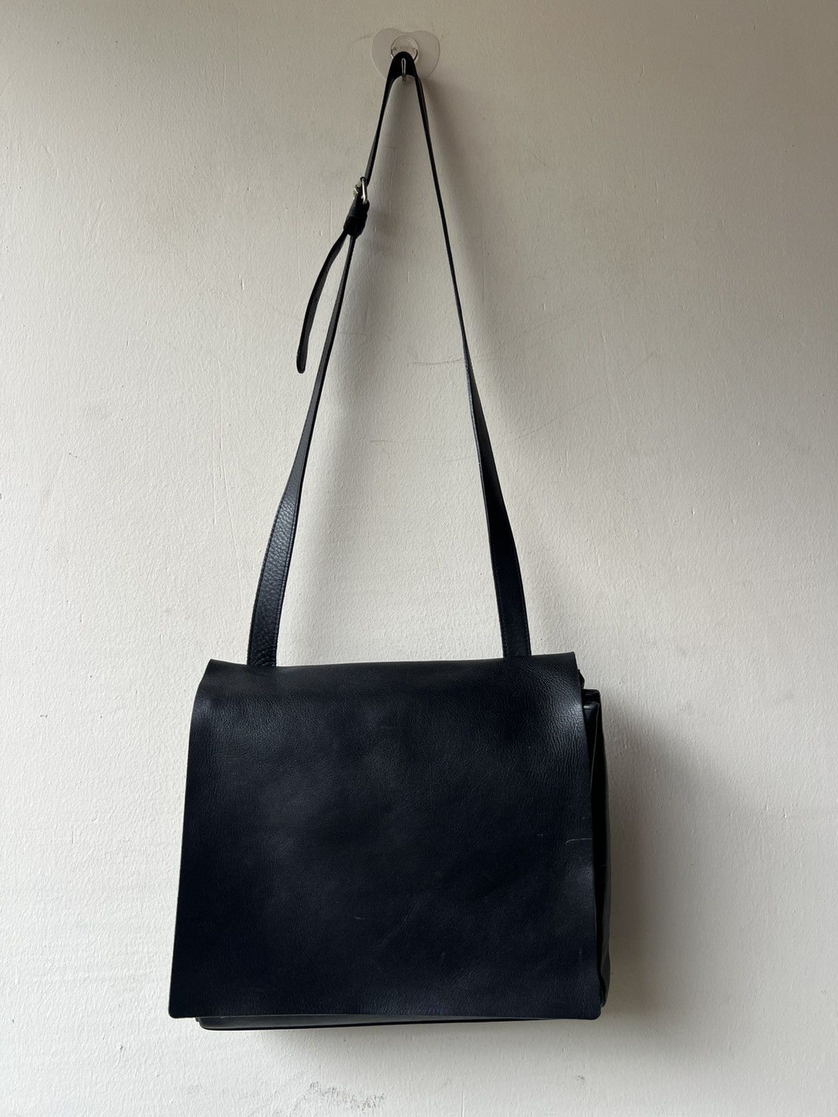 Leather Vintage PARTS Japan Patina Black High Quality Leather Bag Size ONE SIZE - 18 Thumbnail