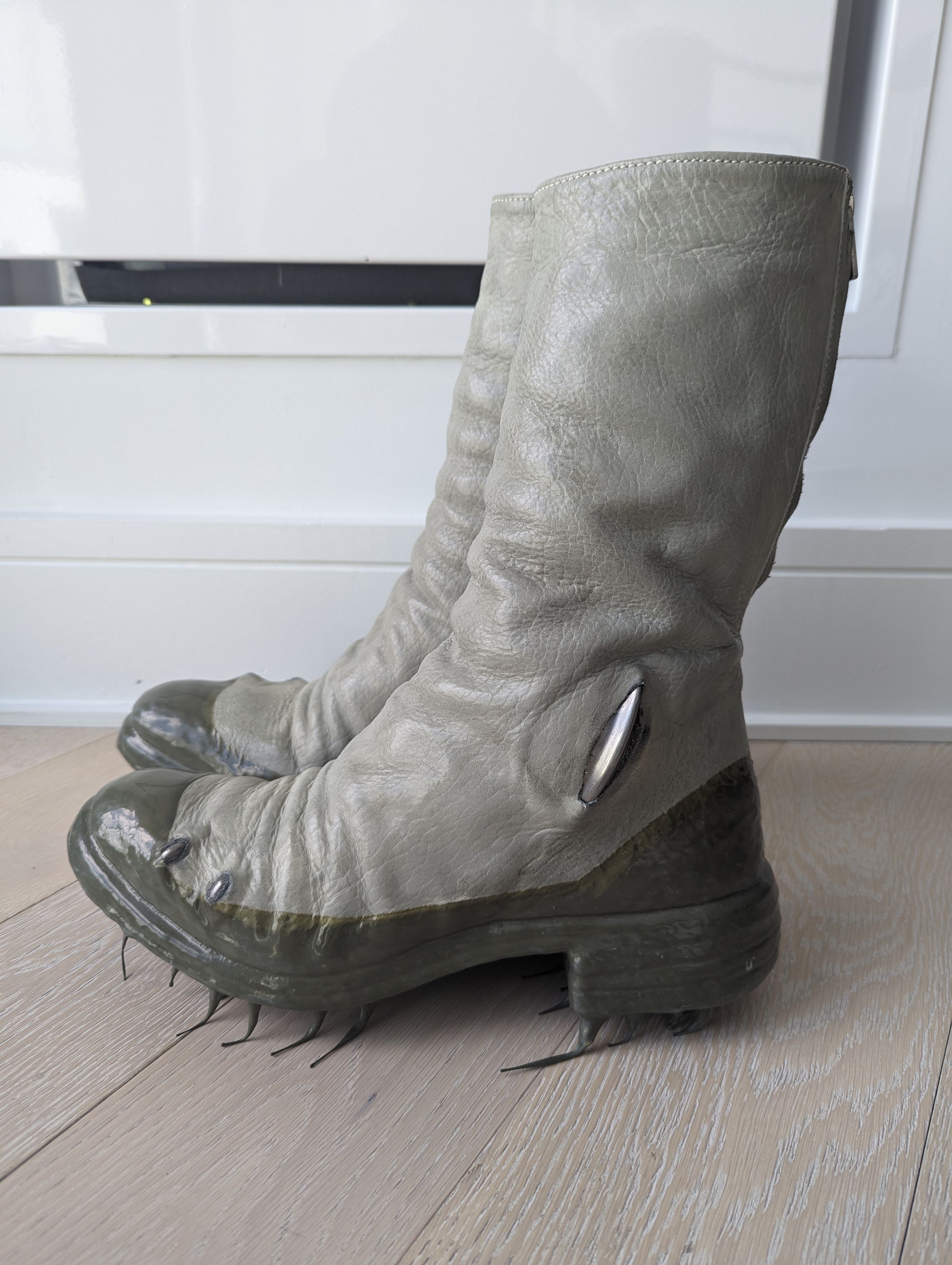 image of Carol Christian Poell Prosthetic Tornadoes Bias-Ptc/33 Shoes in Gray Green, Men's (Size 9)