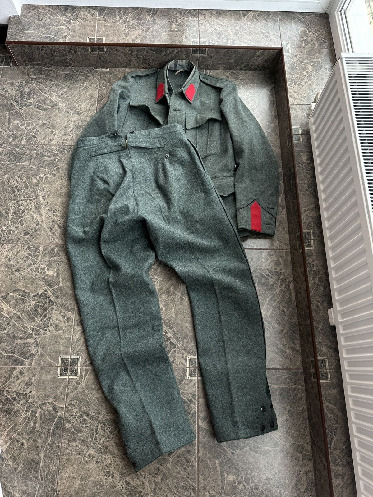 Other Vintage Swiss Army 1930s WW2 Suit Jacket Pants BuckleBack Size 50R - 1 Thumbnail