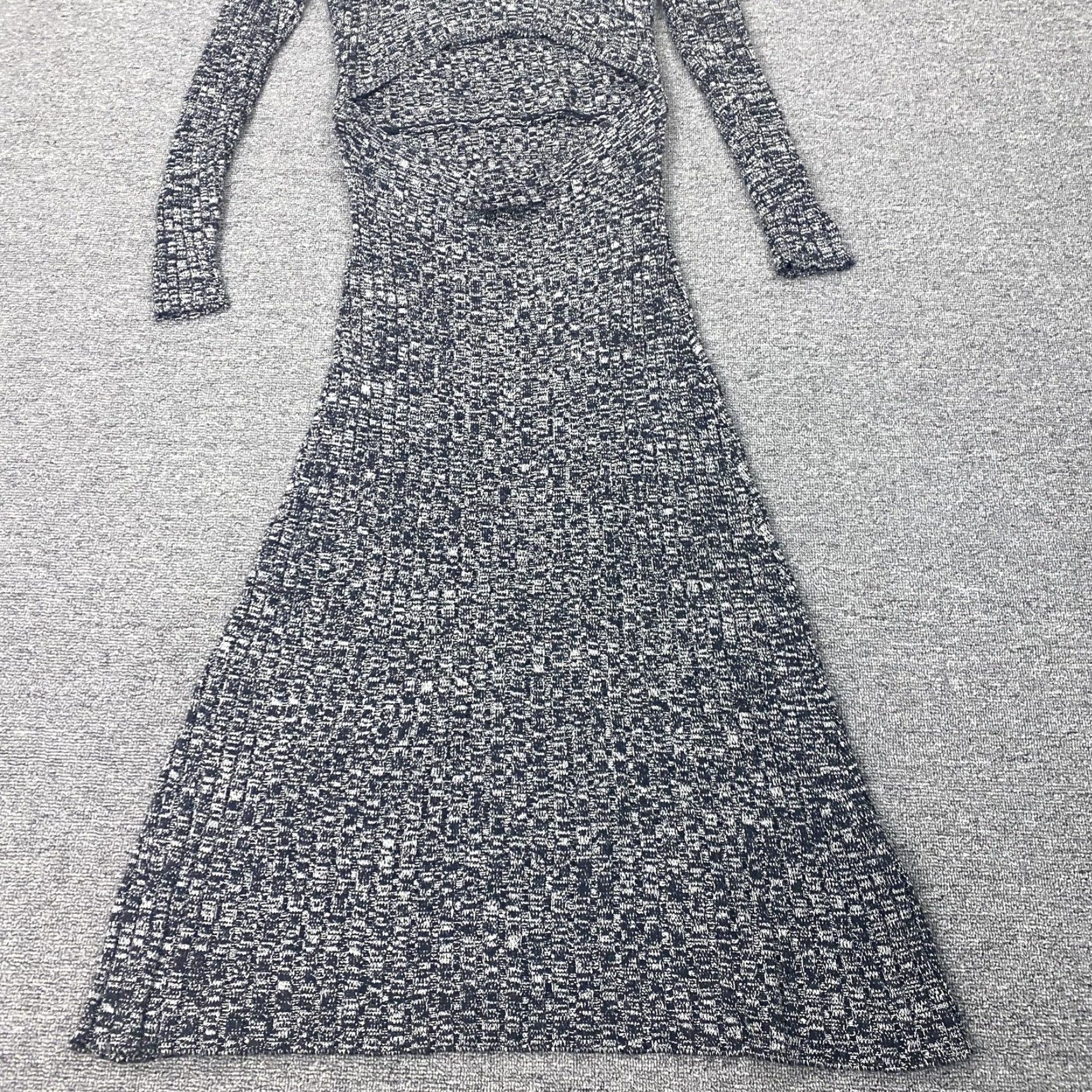 Vintage AFRM Dress Womens Large Black Geometric Cutout Long Sleeve Knit Sweater Maxi Dress Mens Womens Girls Boys Size L / US 10 / IT 46 - 4 Thumbnail