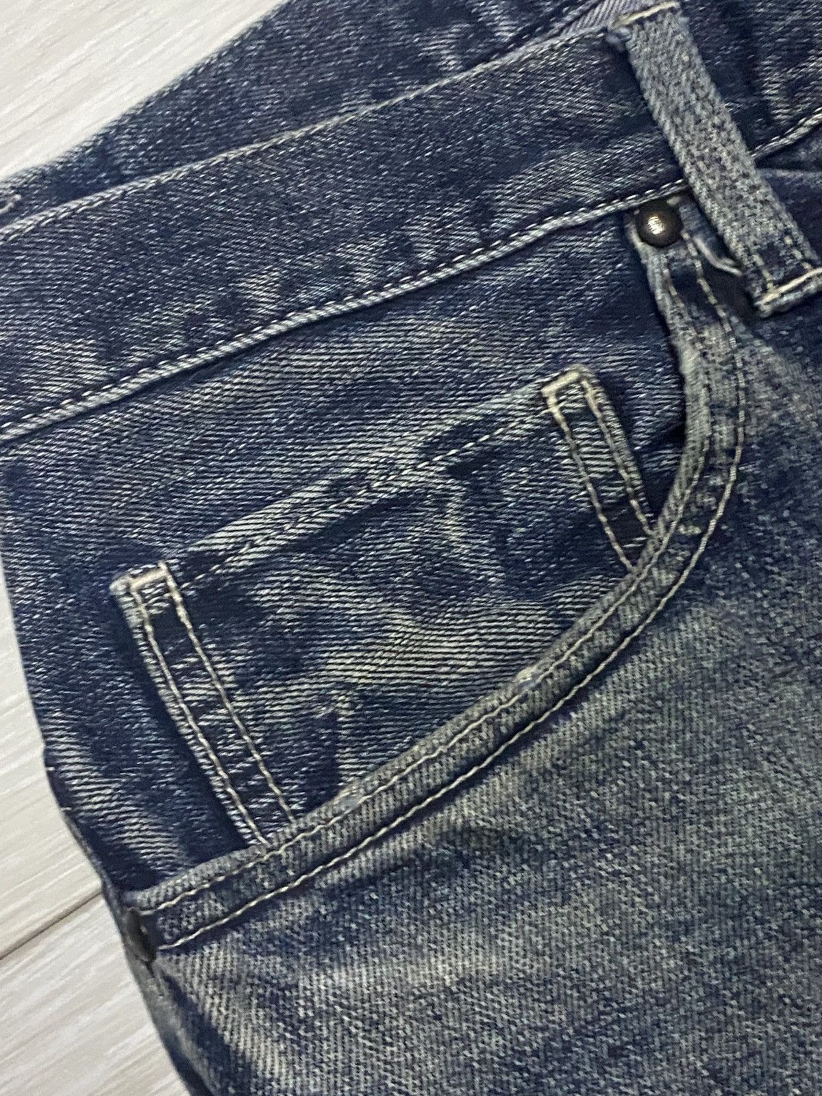 Tornado Mart Vintage Tornado Mart Faded Distressed Repair Skinny Jeans Size US 31 - 9 Thumbnail