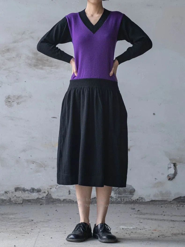 Kenzo 1980s KENZO V-Neck Knit Dress. Size US XS / EU 42 / 0 - 3 Thumbnail