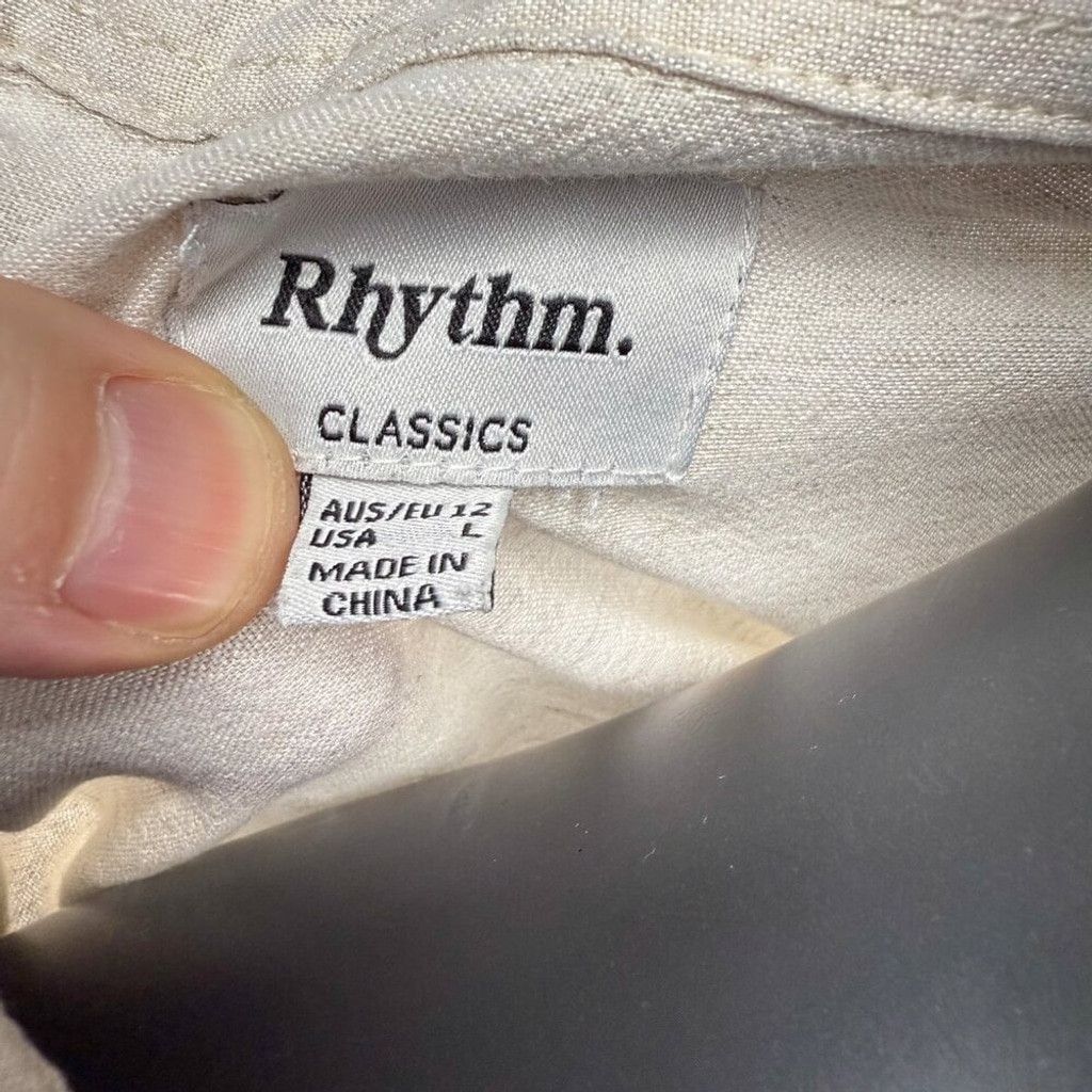 Rhythm RHYTHM. Classics Mother of Pearl Short Sleeve Shirt Dress L Size L / US 10 / IT 46 - 3 Thumbnail