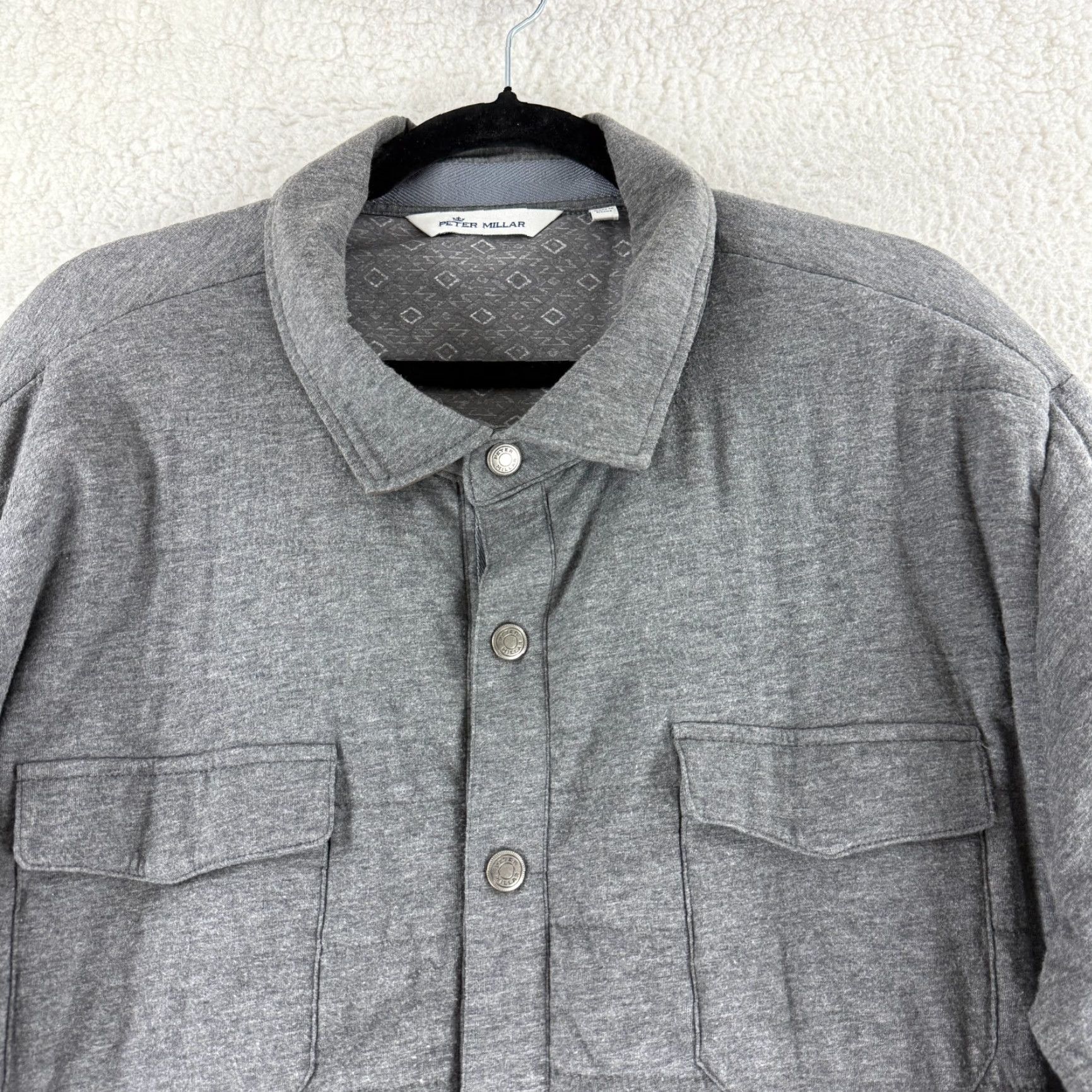 Peter Millar Peter Millar Quilted Jacket Mens Size XXL Gray Snap Button Long Sleeve Collared Size US XXL / EU 58 / 5 - 3 Thumbnail