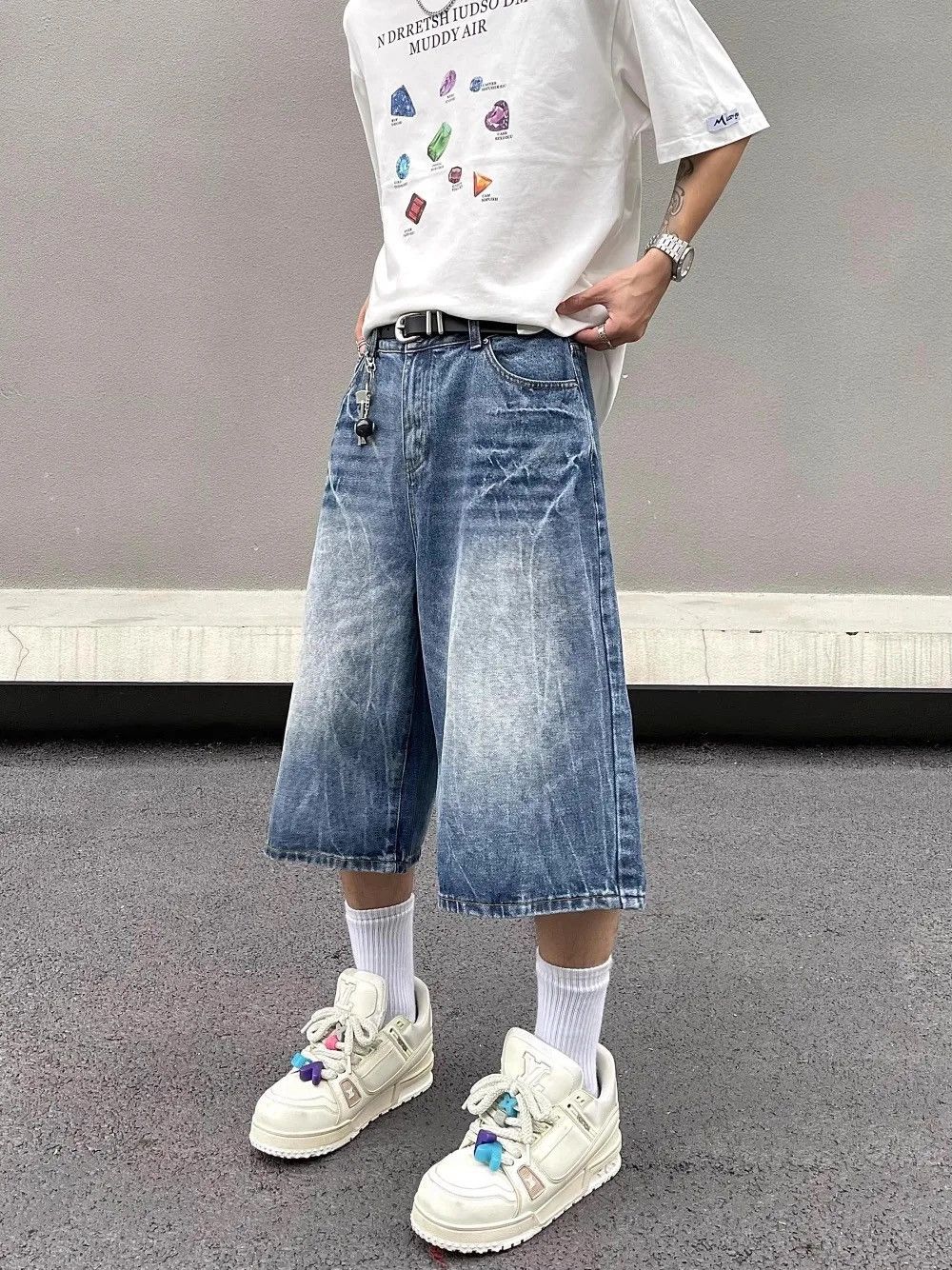 Other × Vintage Streetwear Distressed Loose y2k Jorts Shorts Size US 32 / EU 48 - 2 Thumbnail