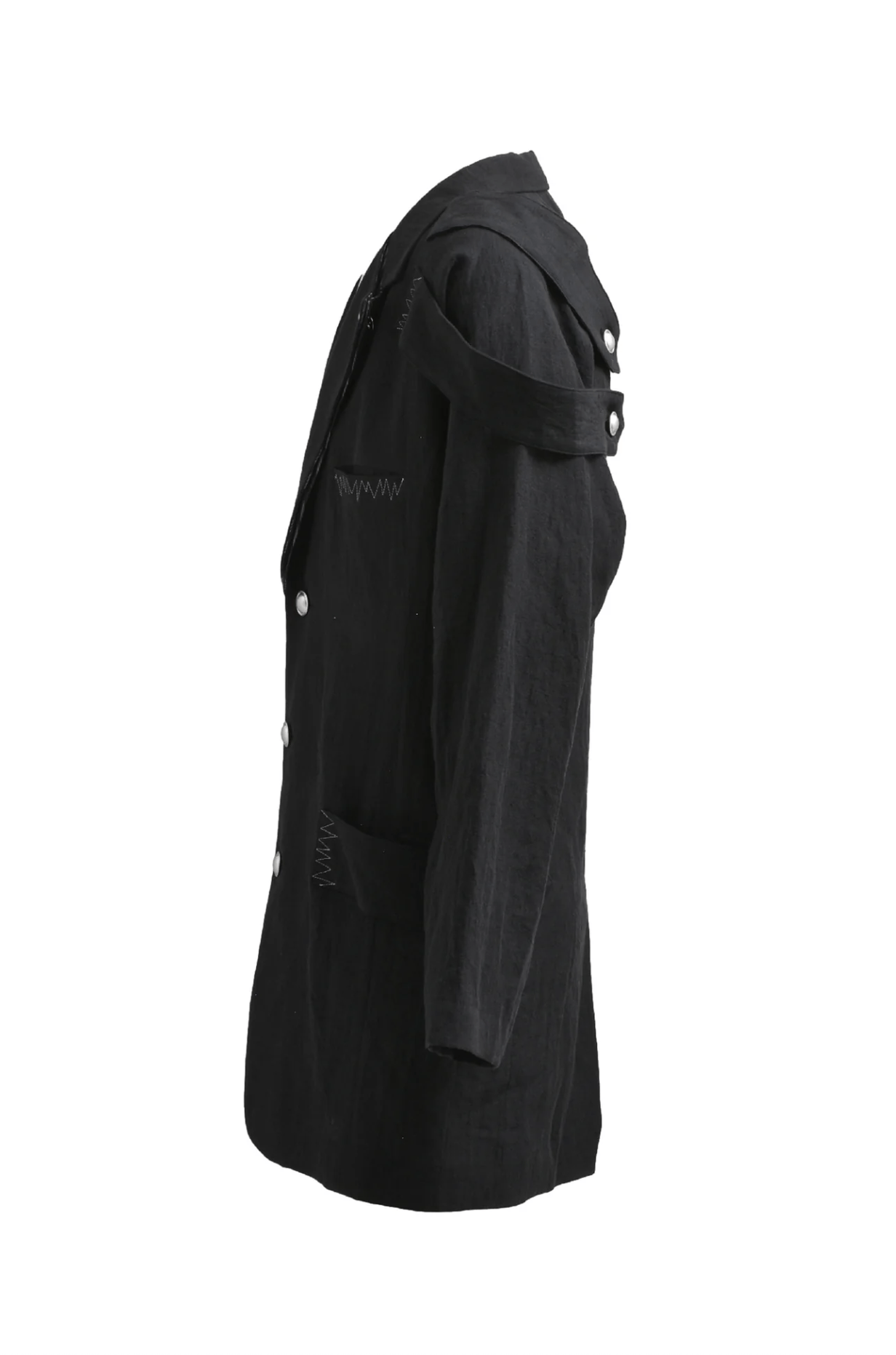 Yohji Yamamoto Yohji Yamamoto Pour Homme LINEN SHOULDER EPAULET ZIGZAG JKT Size US M / EU 48-50 / 2 - 4 Thumbnail