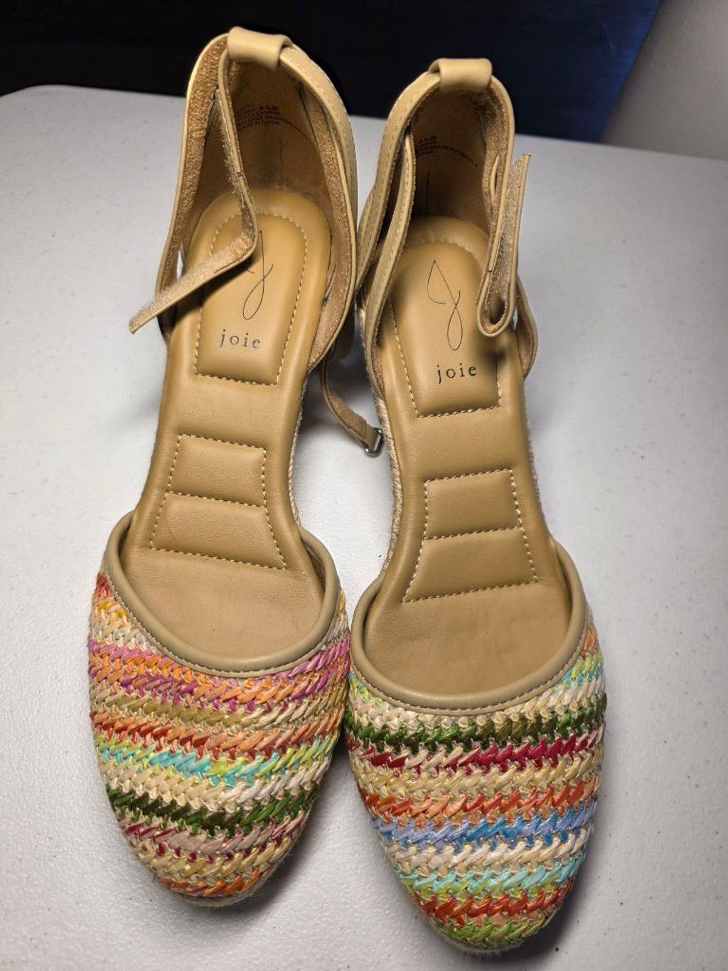 Joie Joie Rainbow Raffia Espadrille Wedge Sandals Size 9.5M Coast Size US 9.5 / IT 39.5 - 2 Thumbnail