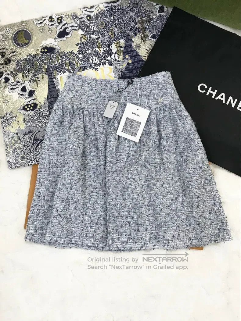 Chanel Chanel Cruise Blue Woven Skirt. Size US 36 / EU 52 - 1 Thumbnail