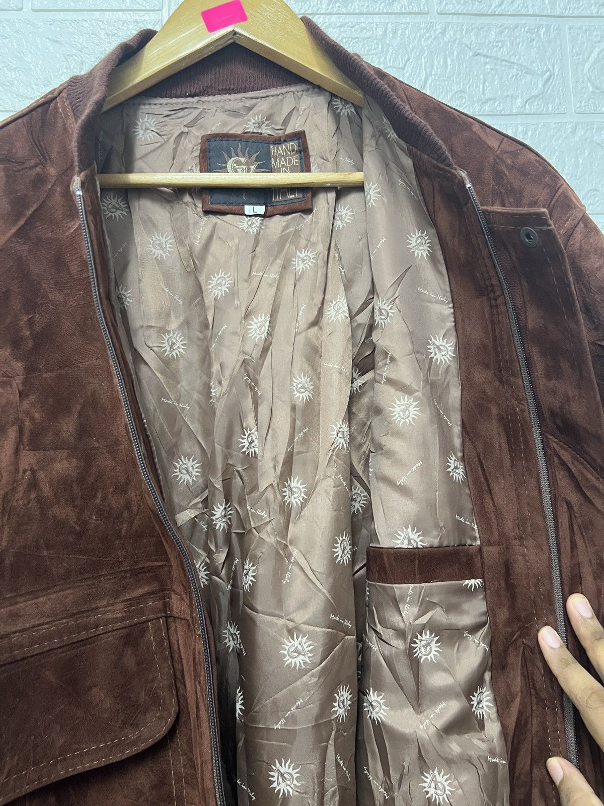Other GV Handmade In Italy Faux Suede Leather Jacket Size US L / EU 52-54 / 3 - 4 Thumbnail