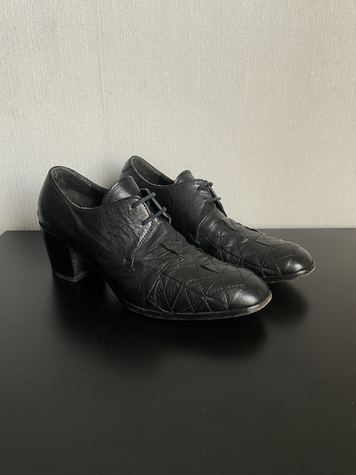 Hysteric Glamour Vintage Avant Garde Moma Leather Heels Y2k Opium Size US 9.5 / IT 39.5 - 2 Thumbnail