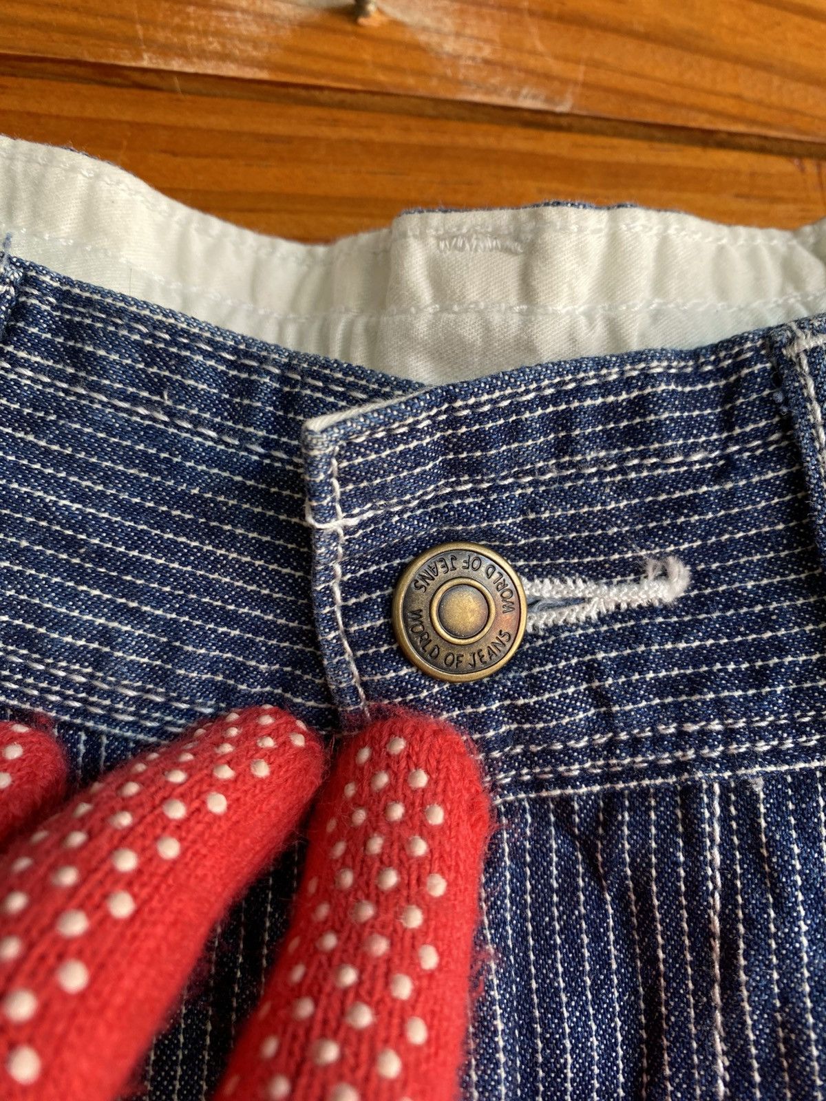 Japanese Brand LOGOS DAYS Hickory Stripe Denim Pants Wide Leg Jeans Size US 28 / EU 44 - 9 Thumbnail