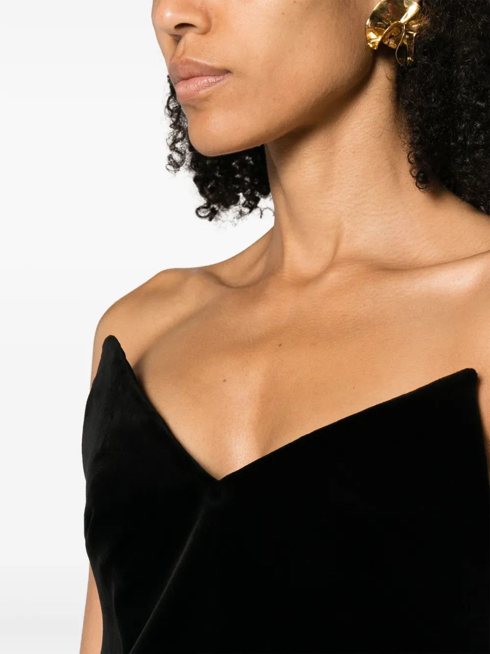Loewe o1y1025 Velvet Midi Dress in Black Size S / US 4 / IT 40 - 2 Thumbnail