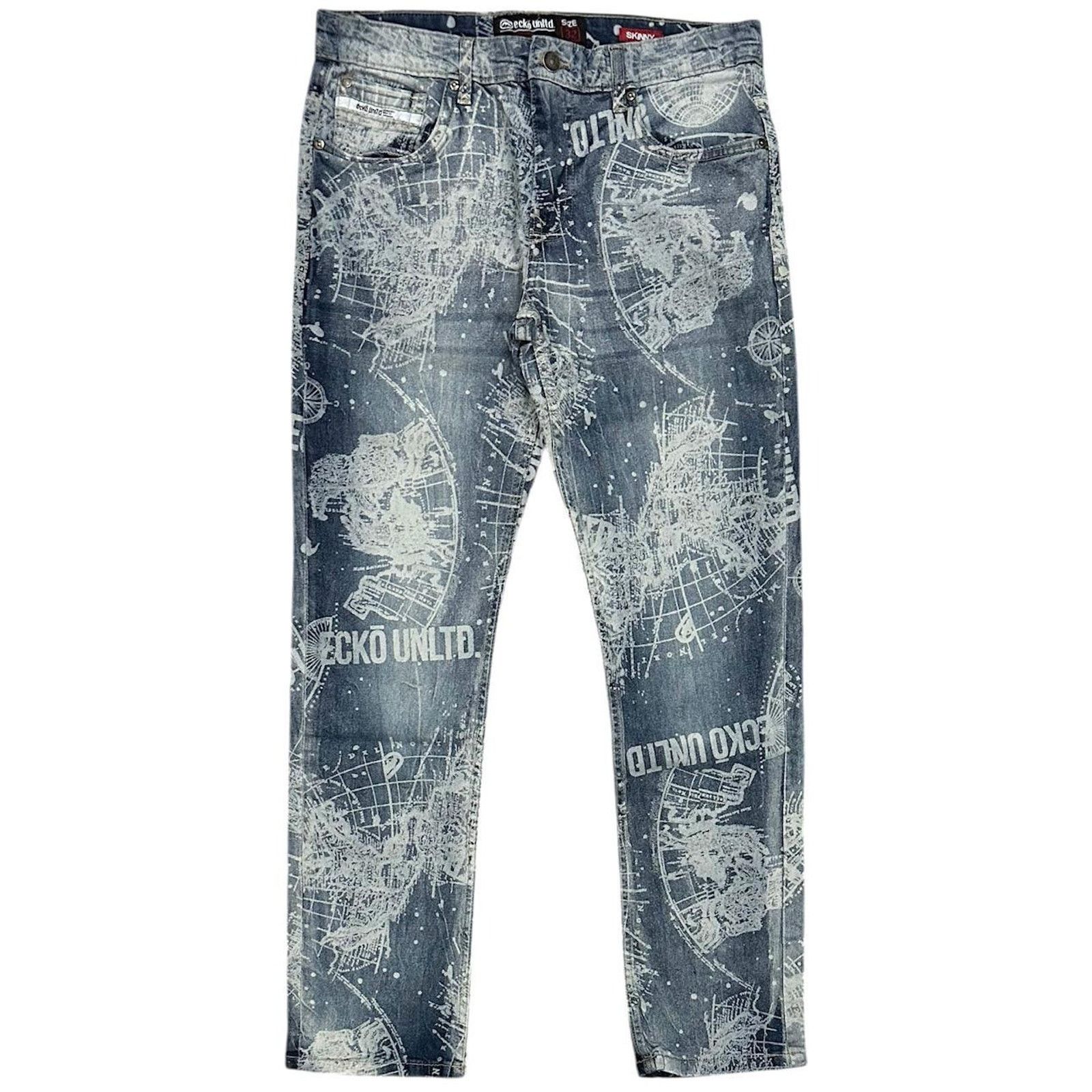 Ecko Unltd. Ecko Unltd Men's All Over Print Skinny Fit Denim Jeans Size US 40 / EU 56 - 1 Thumbnail