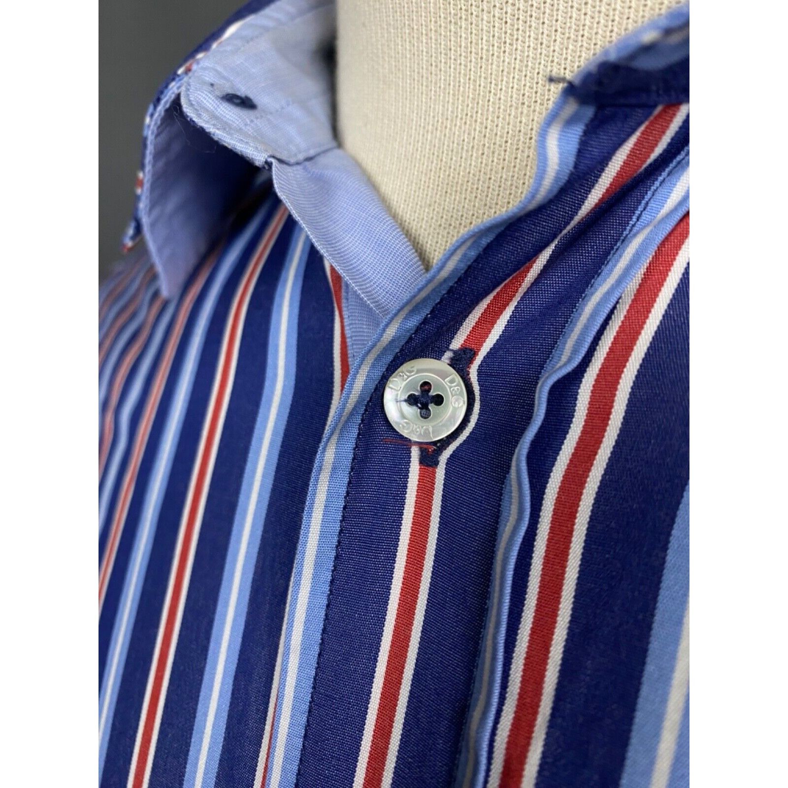 Dolce & Gabbana Dolce&Gabbana Old Money Style Men's Blue Striped Longsleeve Size US M / EU 48-50 / 2 - 8 Thumbnail