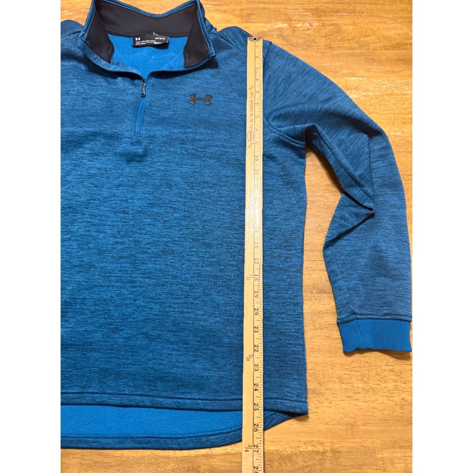 Under Armour Under Armour Sweater Men's L Blue Black 1/4 Zip Loose Coldgear Regular Long Sleeve Mock Neck Pullover Size US L / EU 52-54 / 3 - 7 Thumbnail