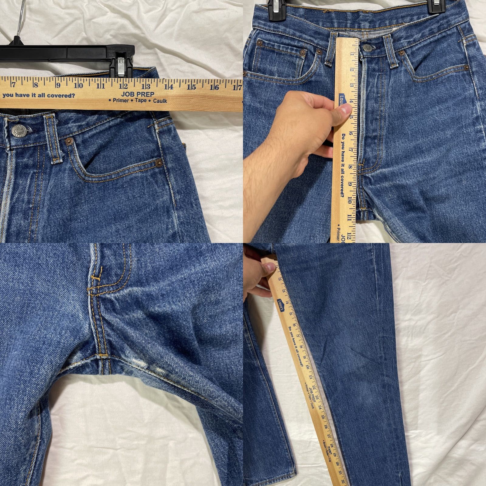 Levi's VINTAGE Levi's 501 Jeans Mens 30x29 Dark Wash Denim Made In USA 80s Batwing Jeans 501 Series Classic Style Mens 80s USA Batwing Size US 30 / EU 46 - 10 Thumbnail