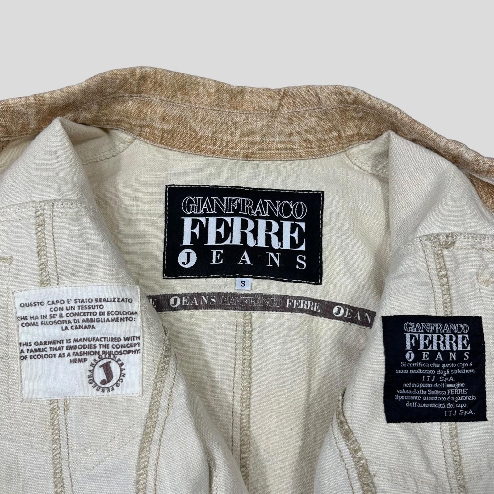 Designer Gianfranco Ferre 90’s Sublimation Acid Wash Hemp Jacket XS/S Size S / US 4 / IT 40 - 7 Thumbnail
