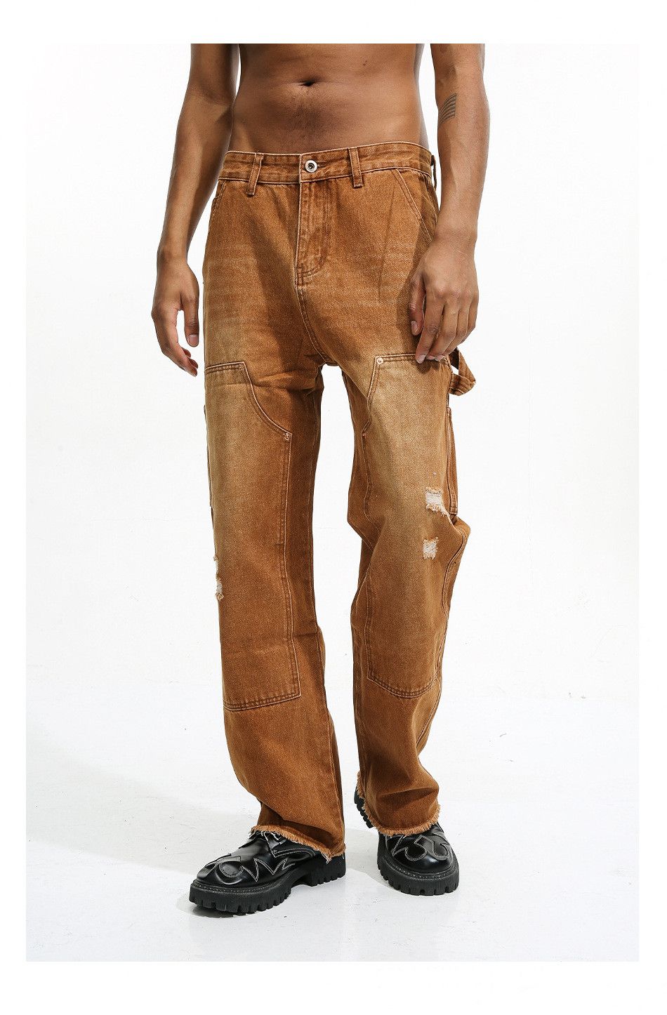 Jean × Vintage washed faded carpenter y2k cargo jeans Size US 30 / EU 46 - 1 Thumbnail