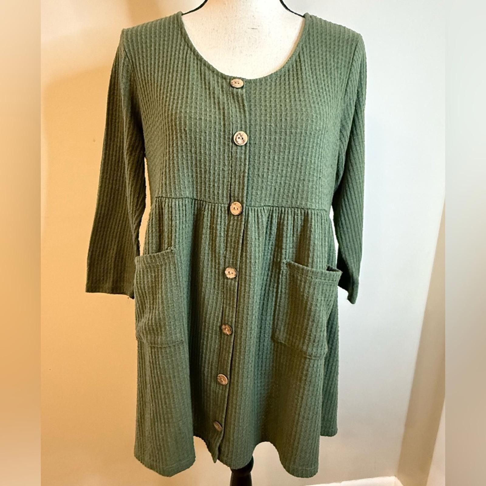 Etro Entro green textured tunic top front pockets SZ SM Size S / US 4 / IT 40 - 1 Thumbnail