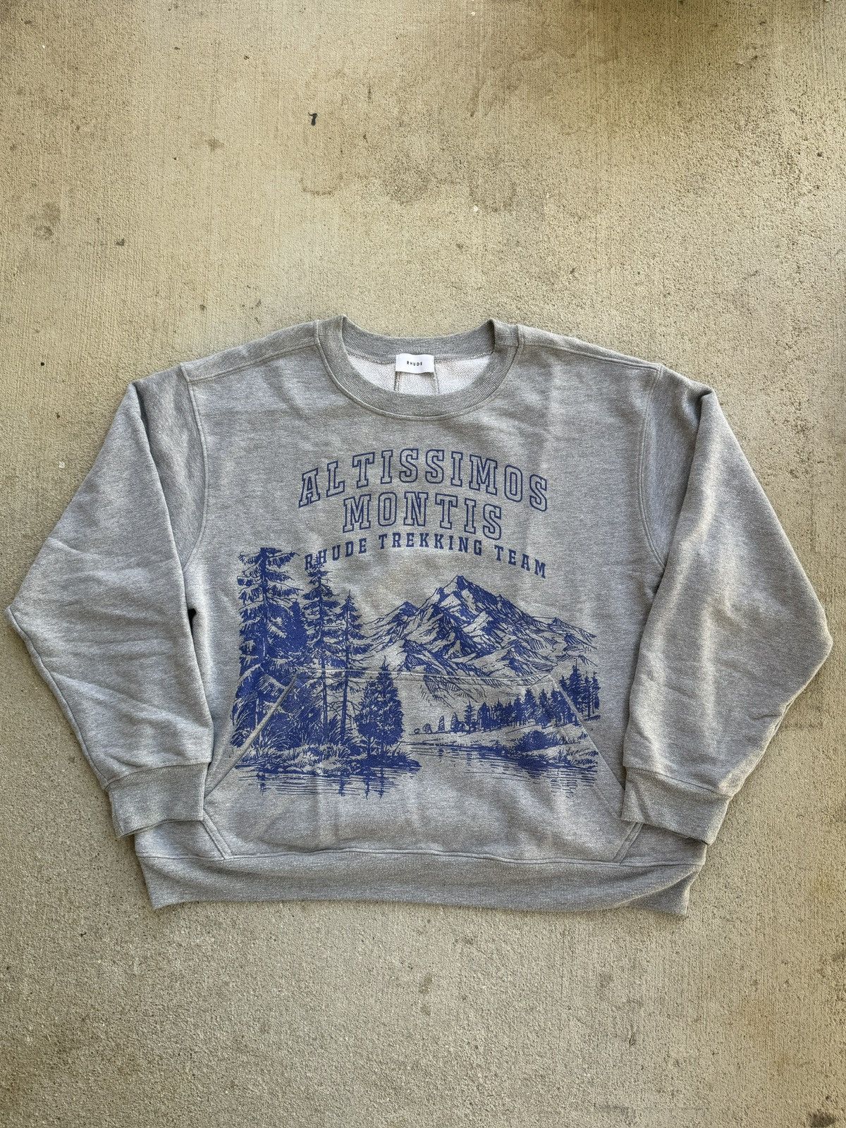 Rhude RHUDE GREY TREKKING SWEATSHIRT Size US XL / EU 56 / 4 - 1 Thumbnail