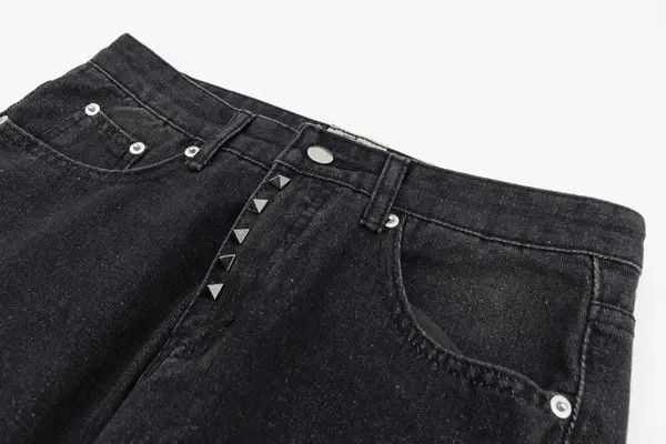 Japanese Brand Baggy Y2k patchwork side rivets flared jeans trousers Size US 32 / EU 48 - 3 Thumbnail