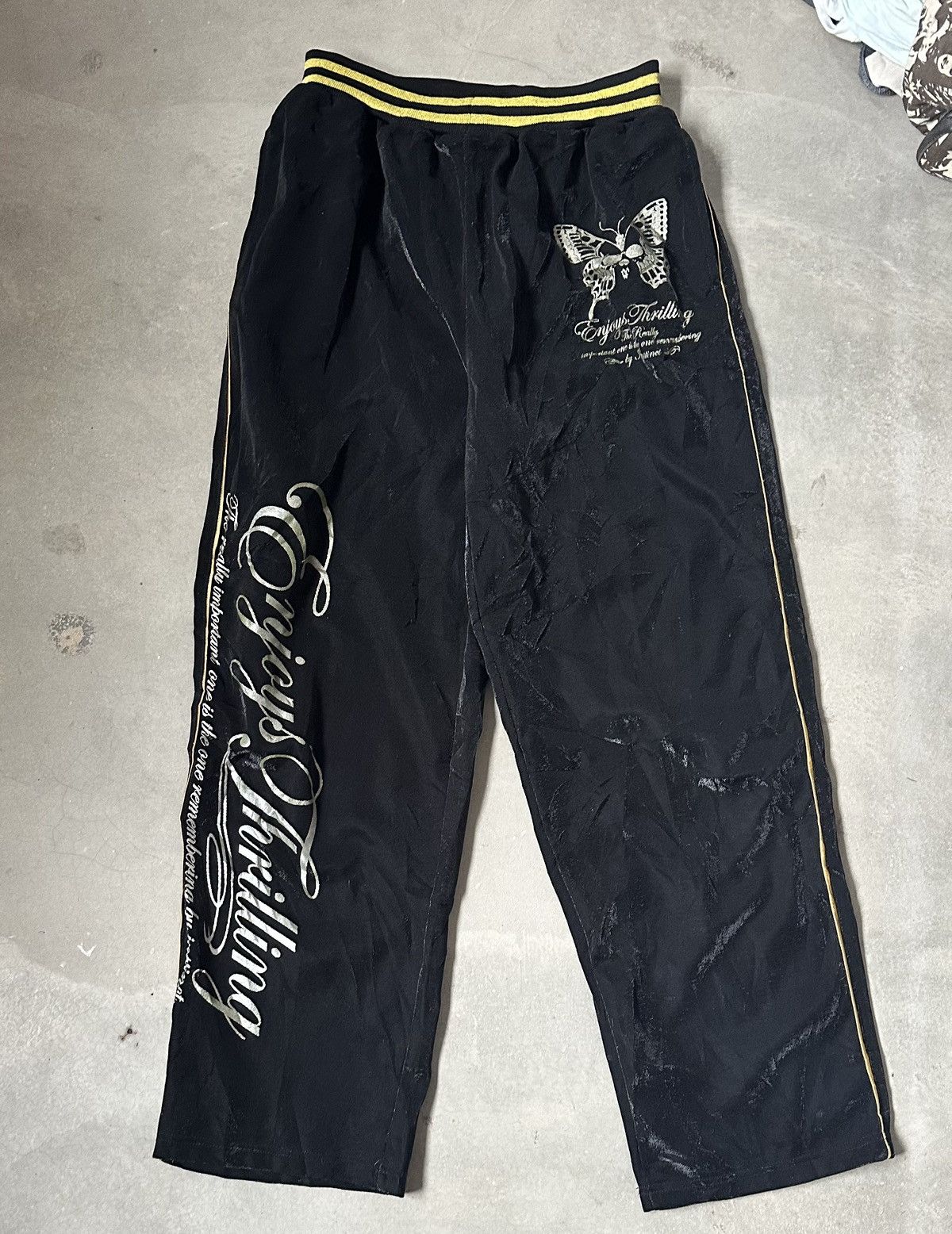 Japanese Brand DIA STAR BEAUTY BEAST SKULL POEMS REFLECTIVE PANT Size US 30 / EU 46 - 1 Thumbnail
