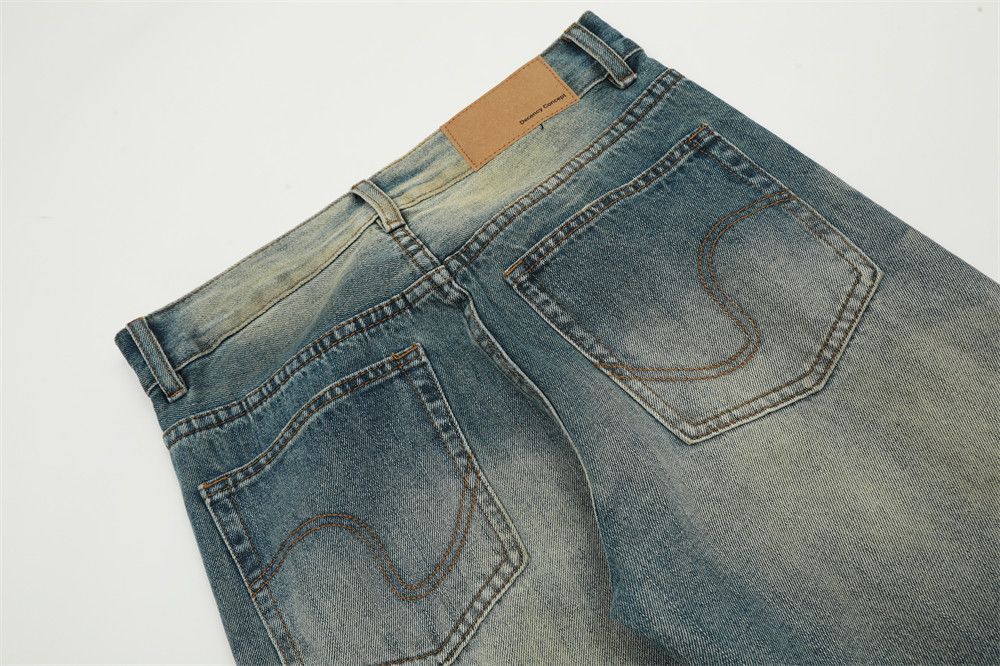 Vintage American men's distressed straight gradient washed jeans Size US 32 / EU 48 - 5 Thumbnail