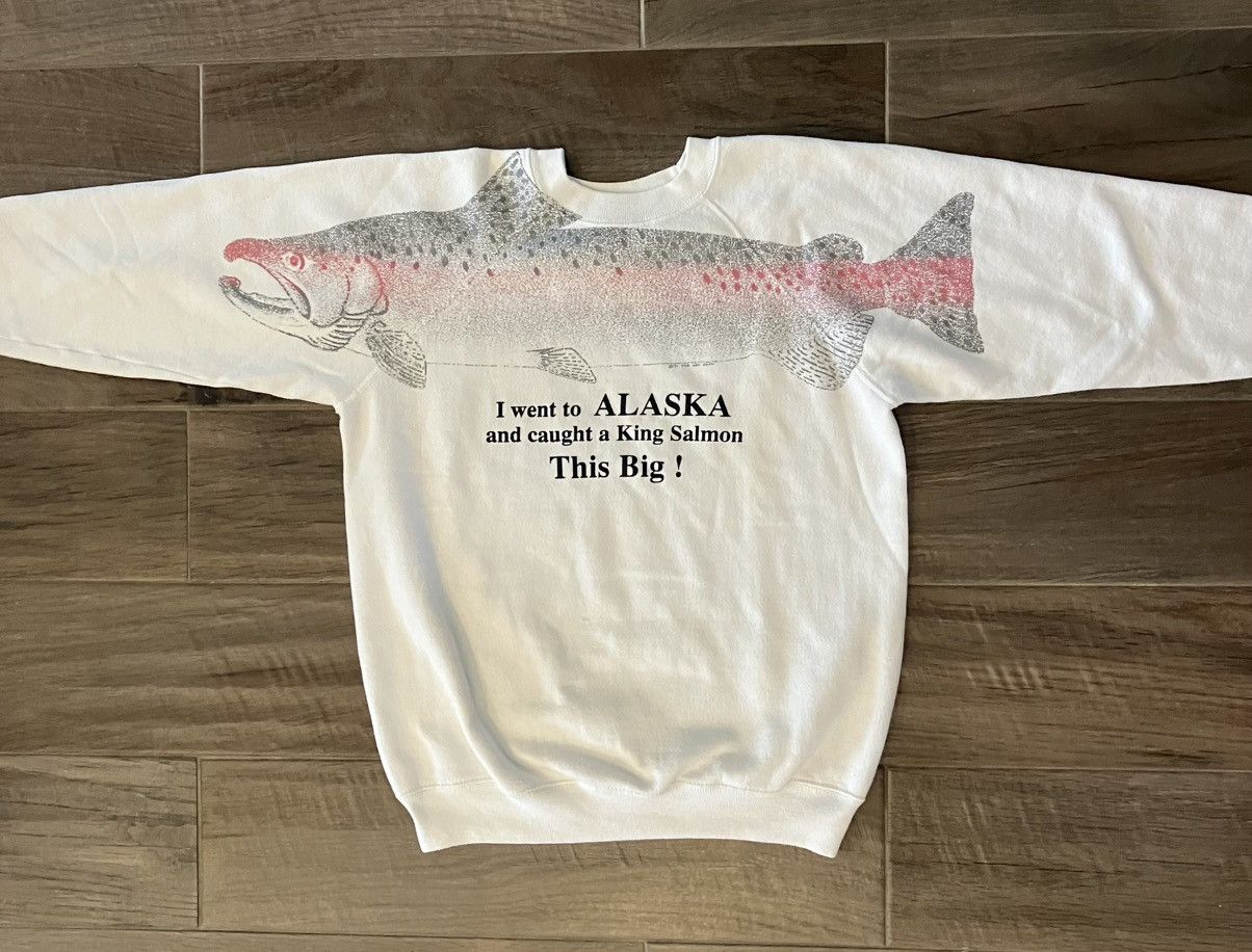 Vintage Vintage Alaska Salmon Sweatshirt Size US M / EU 48-50 / 2 - 1 Thumbnail
