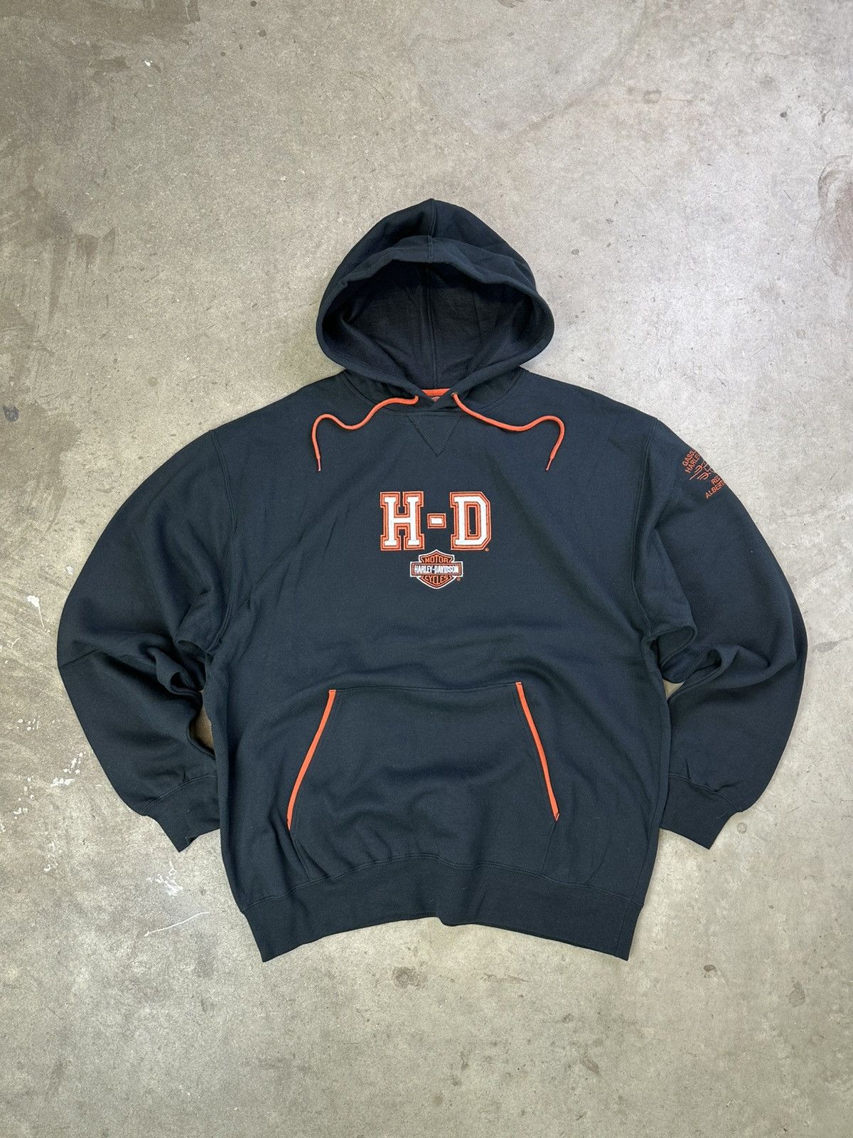 Harley Davidson × Vintage Vintage Harley Davidson HD Hoodie L/XL Black Size US XL / EU 56 / 4 - 1 Thumbnail
