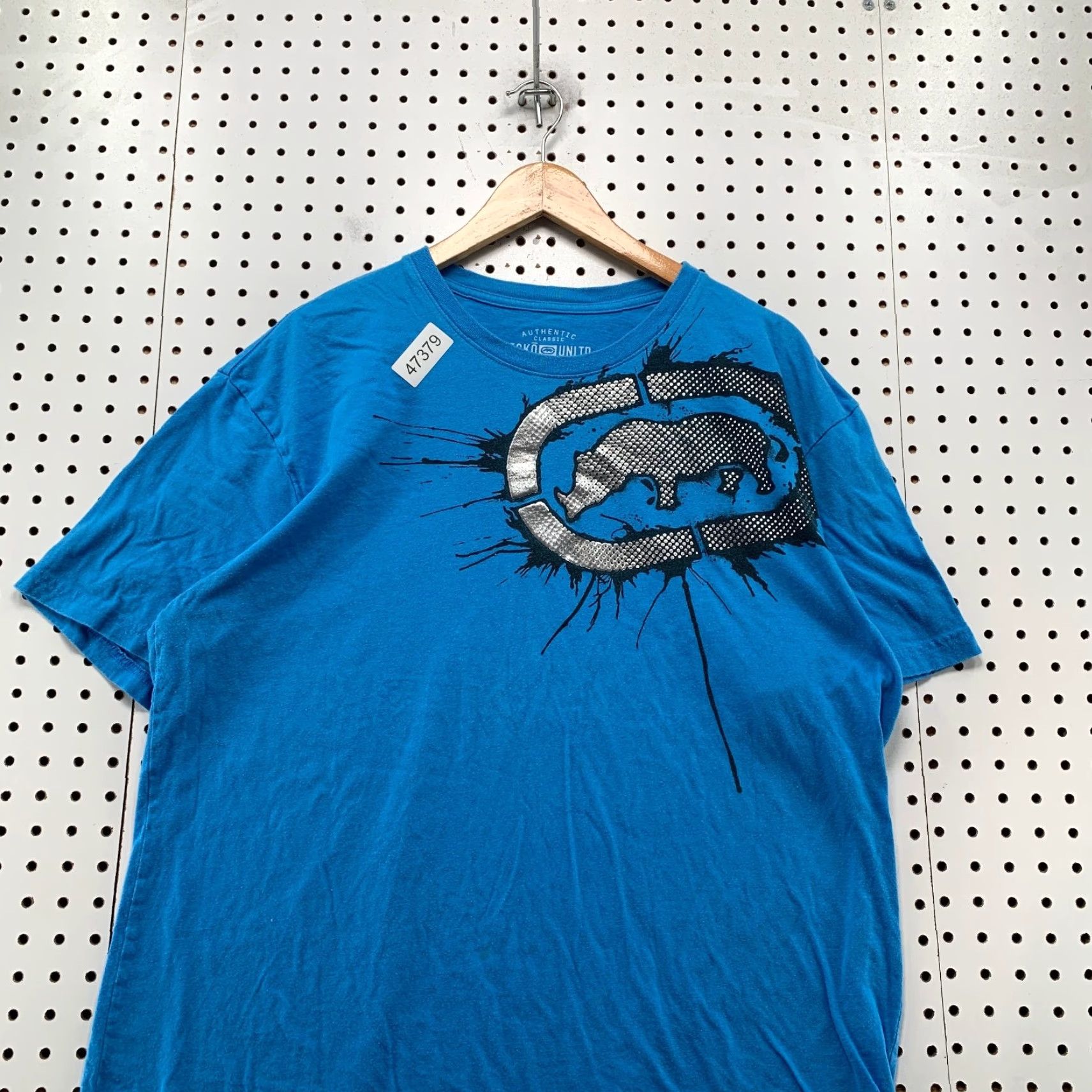Ecko Unltd. VINTAGE Ecko Unltd T-Shirt Mens 2XL Blue Hip Hop Rhino Grafitti Graphic Print Short Sleeve Crew Neck Shirt Mens Hip Hop 2000s Size US XXL / EU 58 / 5 - 4 Thumbnail