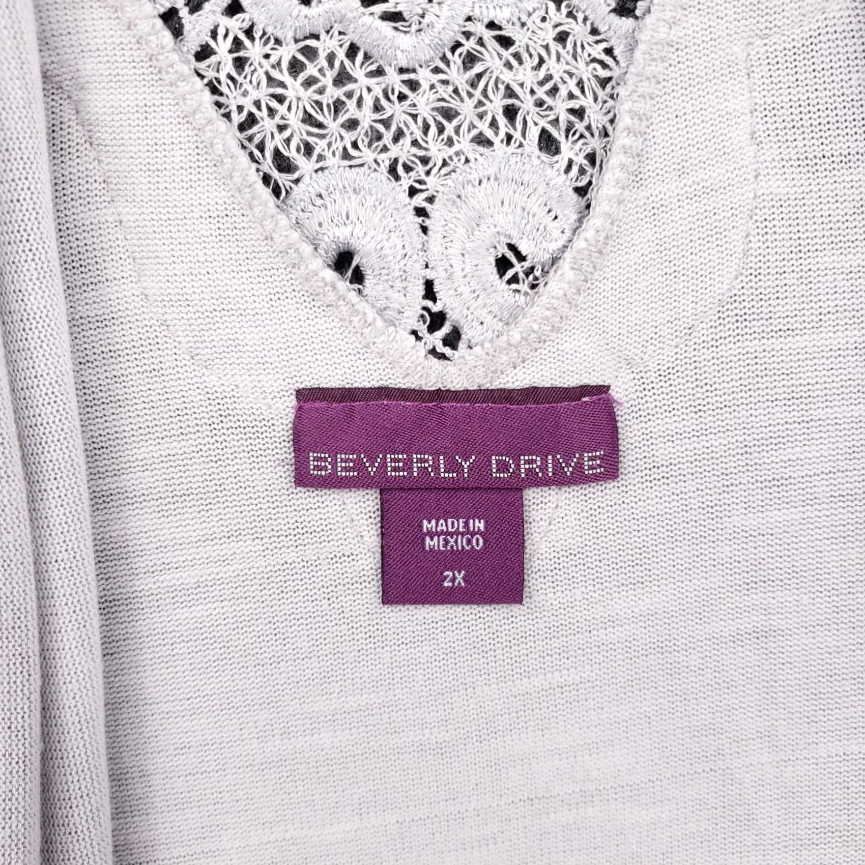 Vintage Beverly Drive Cardigan Womens 2X Gray Open Front Drape Waterfall Sweater (Plus) Size XXL / US 16-18 / IT 52-54 - 6 Thumbnail