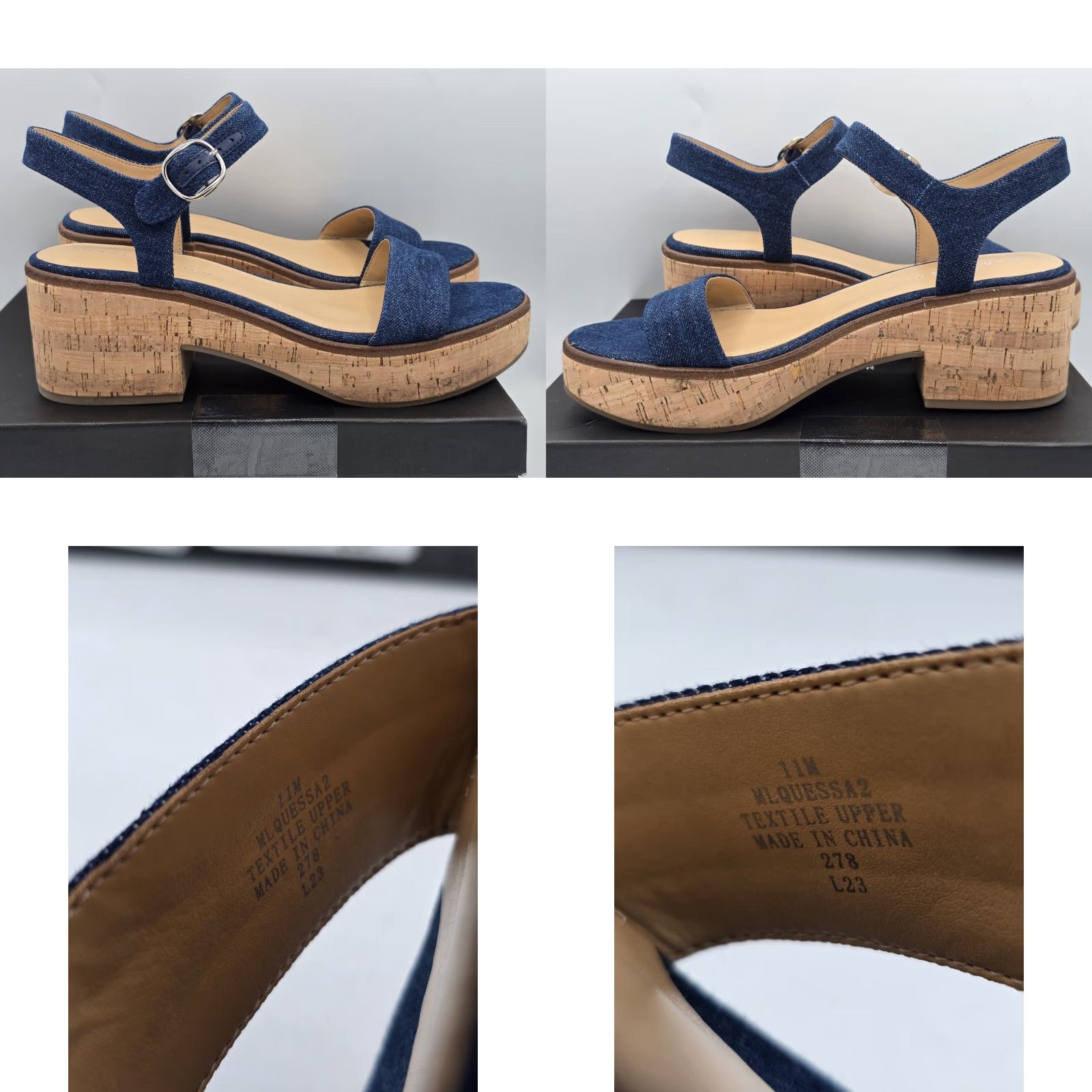 Marc Fisher Marc Fisher LTD Quessa2 Heeled Sandals Women Size 11 M Dark Blue Open Toe Shoes Size US 11 / IT 41 - 8 Thumbnail