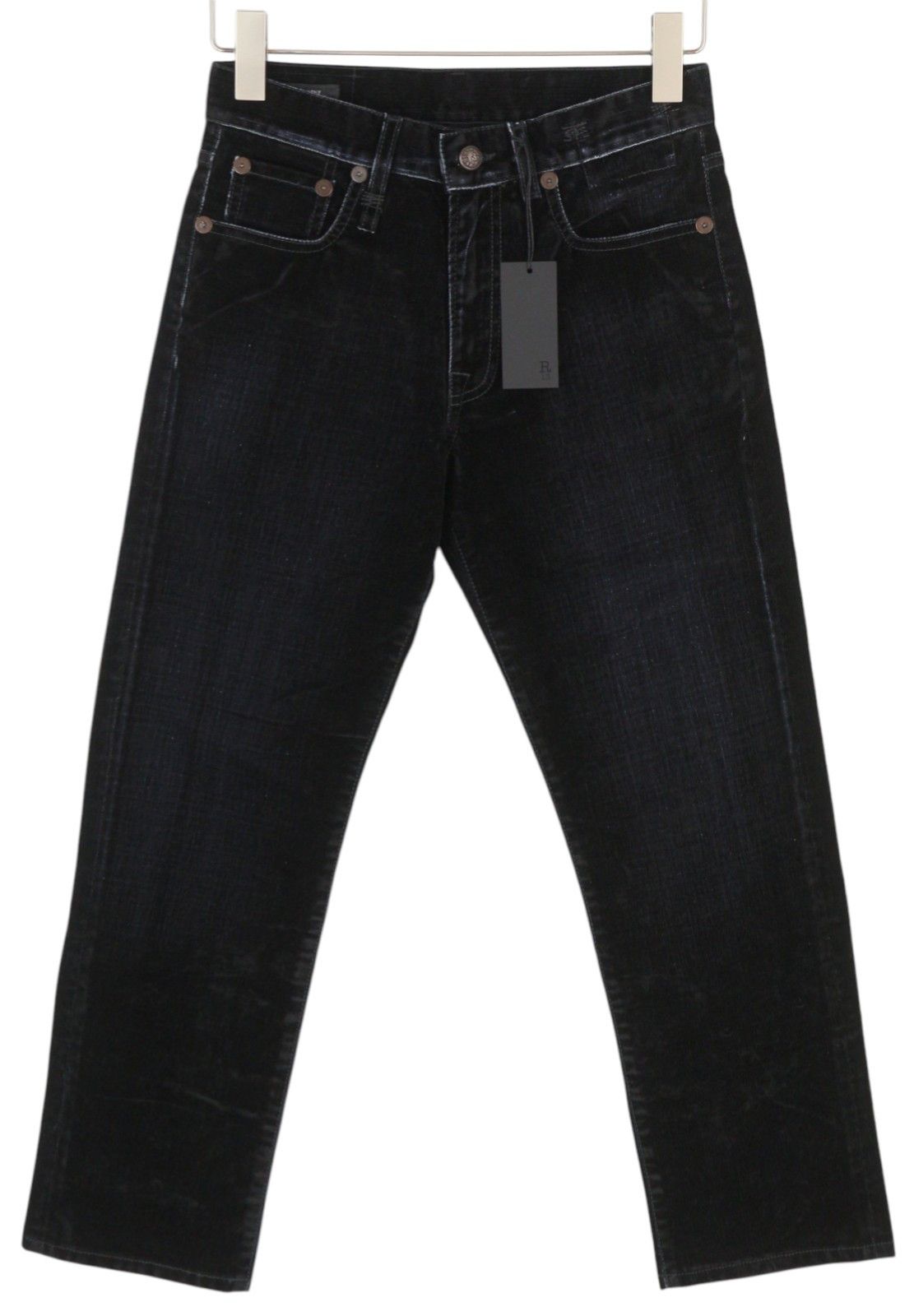 R13 ROMEO 24 Flocked Black Velvet Ankle Straight Zip 85814 Size 24" / US 00 / IT 34 - 1 Thumbnail