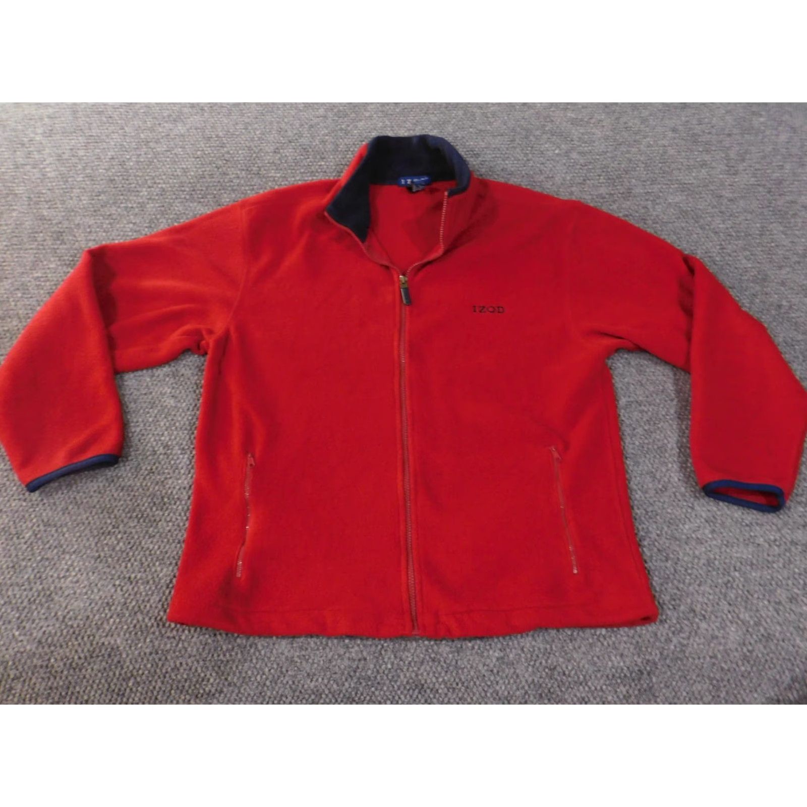 Izod IZOD fleece jacket Mens Red M Polyester Logo Classic Jacket Casual Fall Winter Size US M / EU 48-50 / 2 - 2 Thumbnail