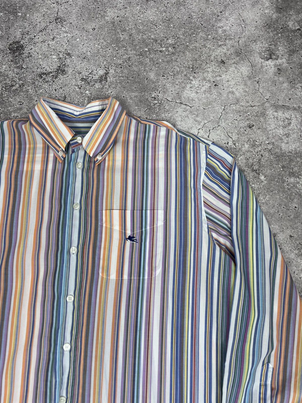 Etro Etro Striped Multicolor Shirt Button Up Long Sleeve Size US XL / EU 56 / 4 - 5 Thumbnail