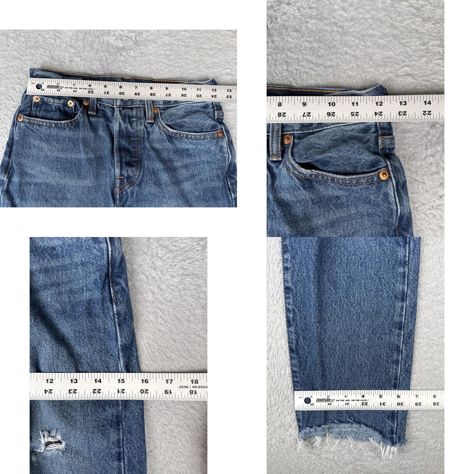 Levi's Levi's Jeans Women 24x28 Wedgie Straight High Rise Distressed Button Denim Blue 5-Pocket Regular Size 24 Womens Jeans Size 42" / US 20 - 9 Thumbnail