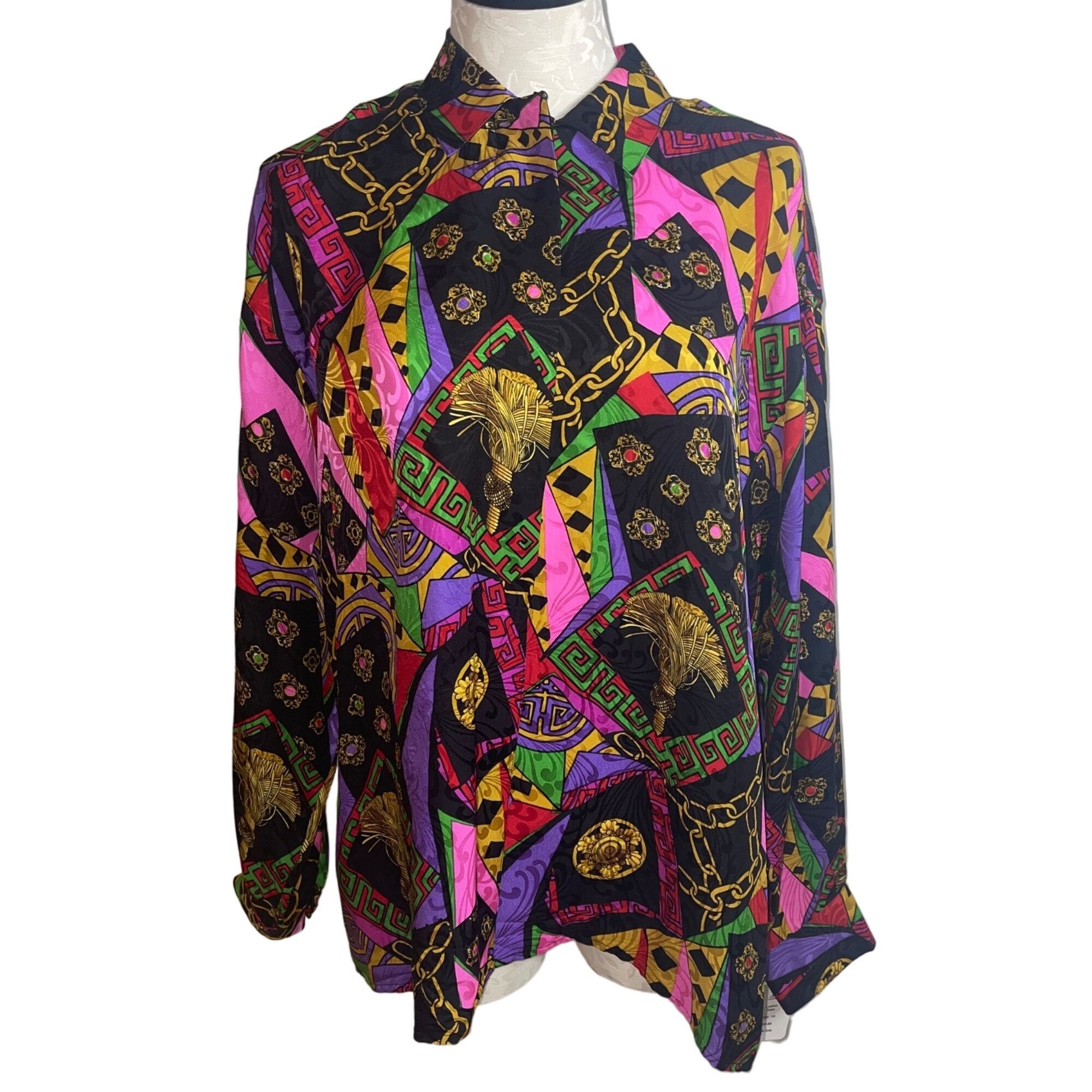 Classiques Vintage Womens Blouse Size 14 Multicolor