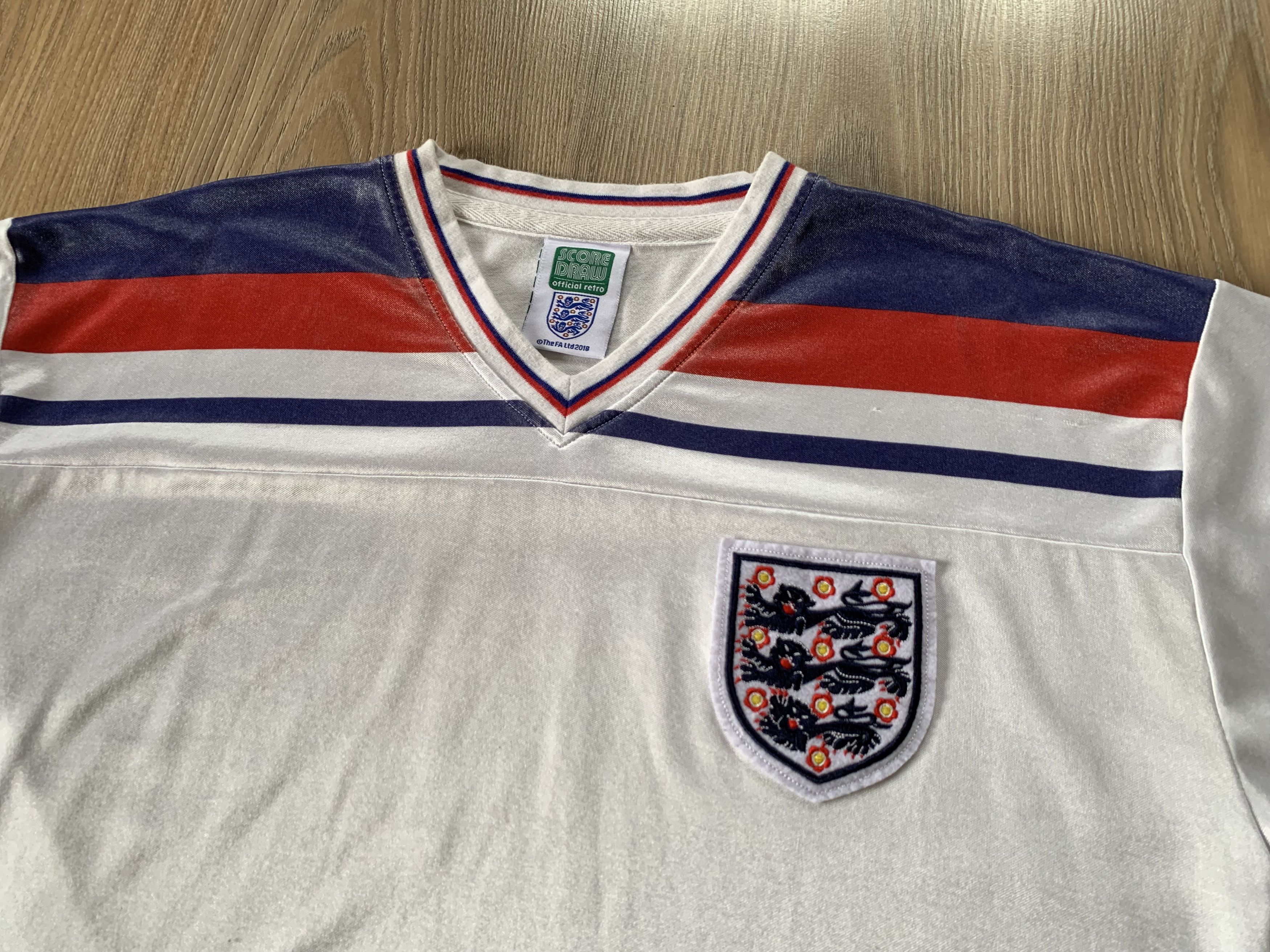 Vintage Vintage Score Draw England White 2018 T-Shirt Size US L / EU 52-54 / 3 - 4 Thumbnail