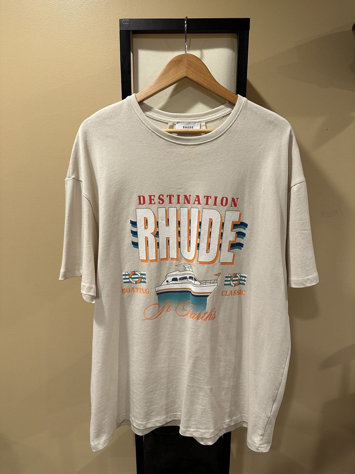 Rhude Rhude Destination Boating Classic Saint Barths Cream T-Shirt Size US XL / EU 56 / 4 - 1 Thumbnail