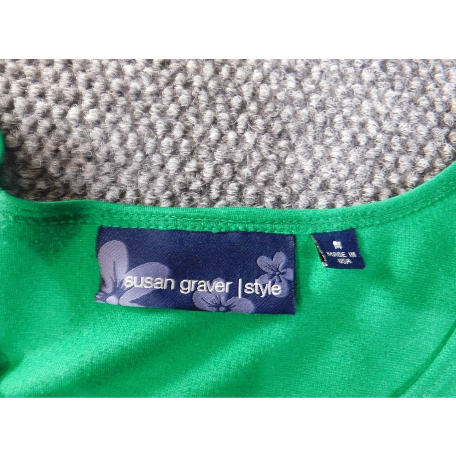 Vintage Susan Graver Shirt Womens M Green Long Sleeve Collared Button-Up Pullover Pocketed Stretch Knit Basic Casual Vintage? No (do not include vintage) Size M / US 6-8 / IT 42-44 - 7 Thumbnail