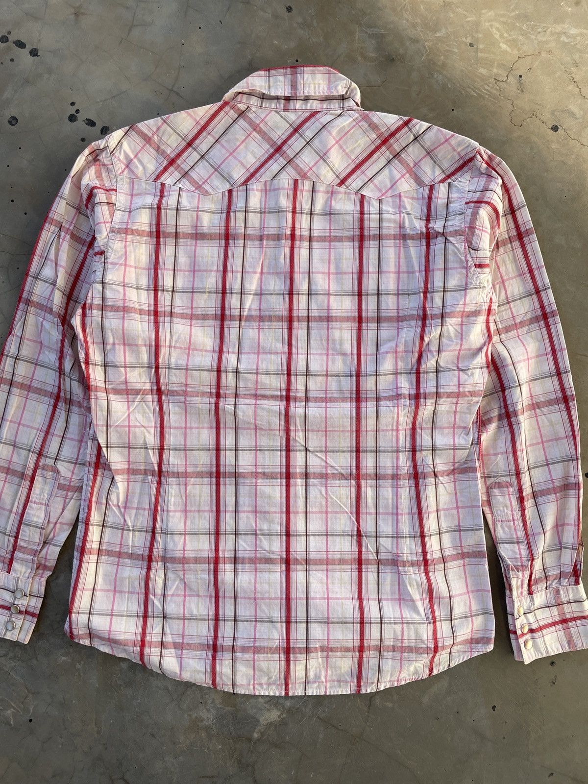 Takeo Kikuchi Takeo Kikuchi Long Sleeve Snap Shirt Plaid Pearl Size L / US 10 / IT 46 - 9 Thumbnail