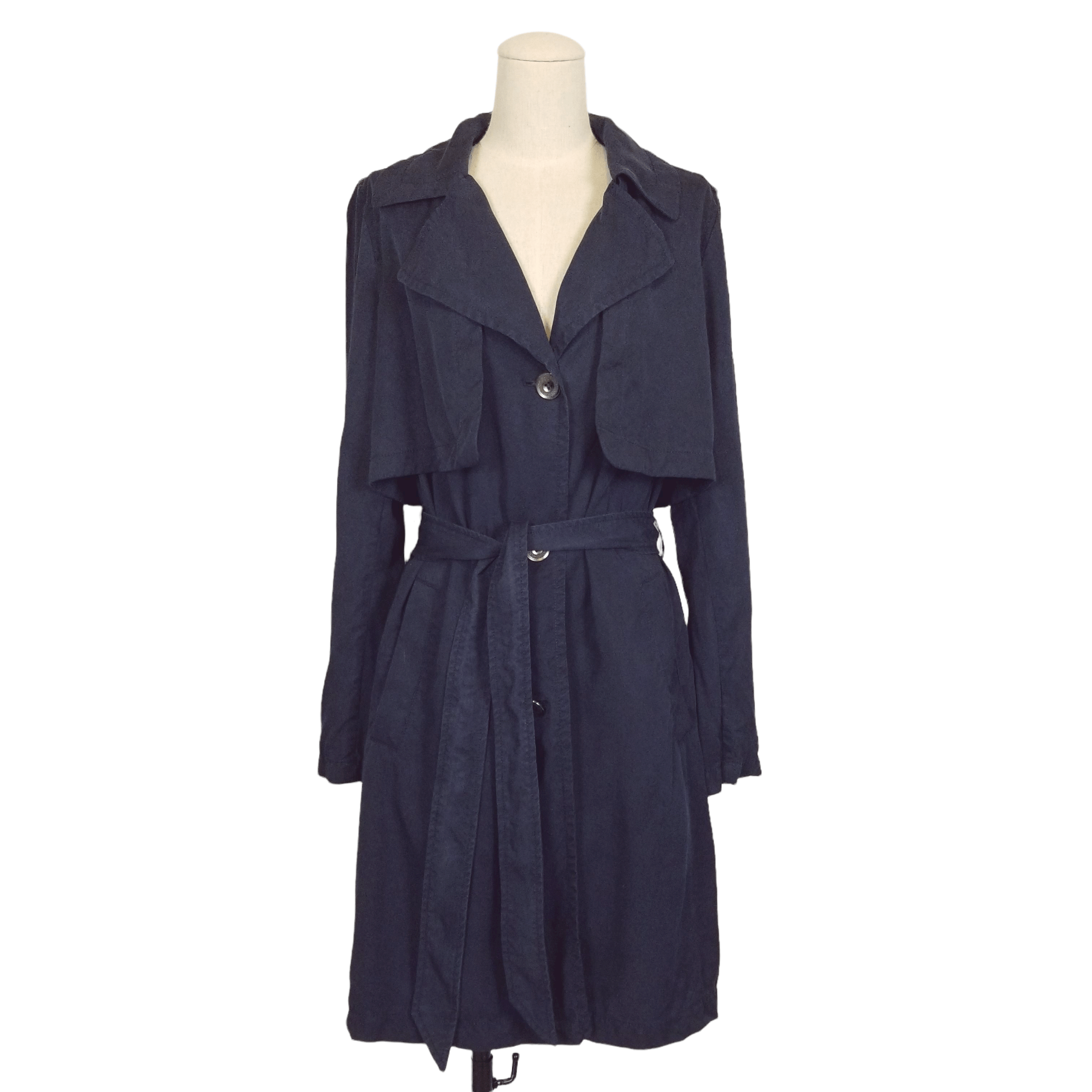 7 For All Mankind Soft Drape Sand Washed Tencel Single Breasted Trench Coat Size M / US 6-8 / IT 42-44 - 1 Thumbnail