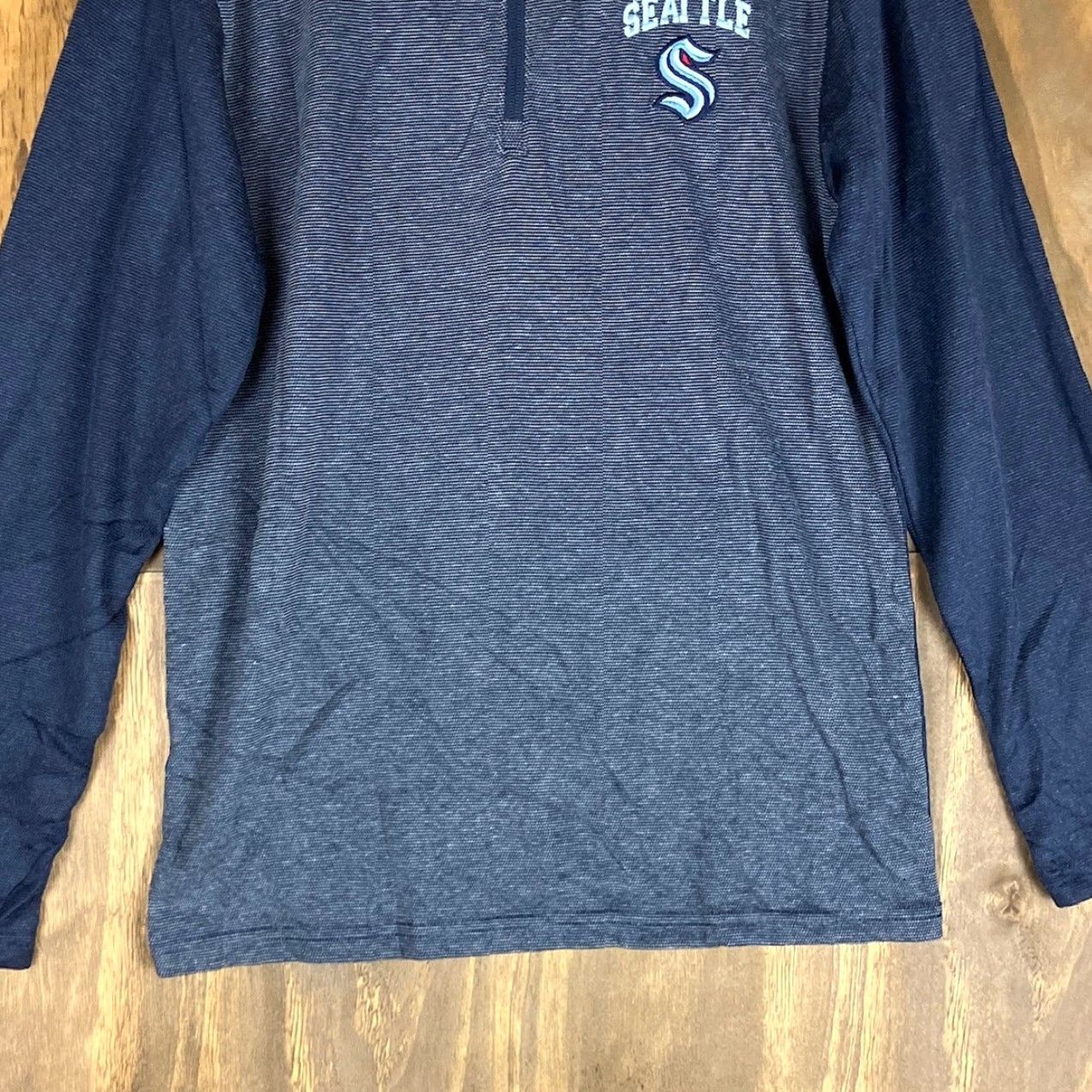 NHL NHL Mens Jacket Blue 1/4 Zip Long Sleeve Seattle Kraken Athletic Lightweight S Size US S / EU 44-46 / 1 - 3 Thumbnail