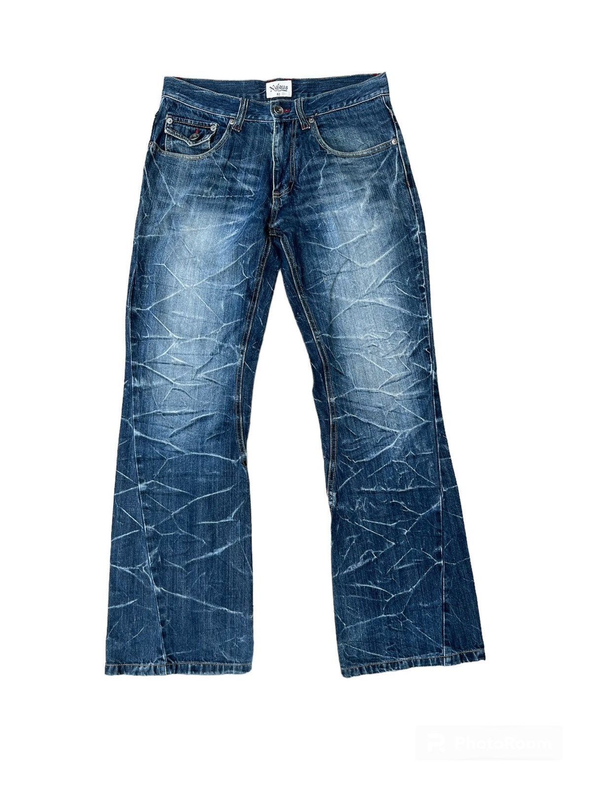 If Six Was Nine Very Rare Nylaus Twist Rusty Flare Denim Jeans Size US 31 - 2 Thumbnail