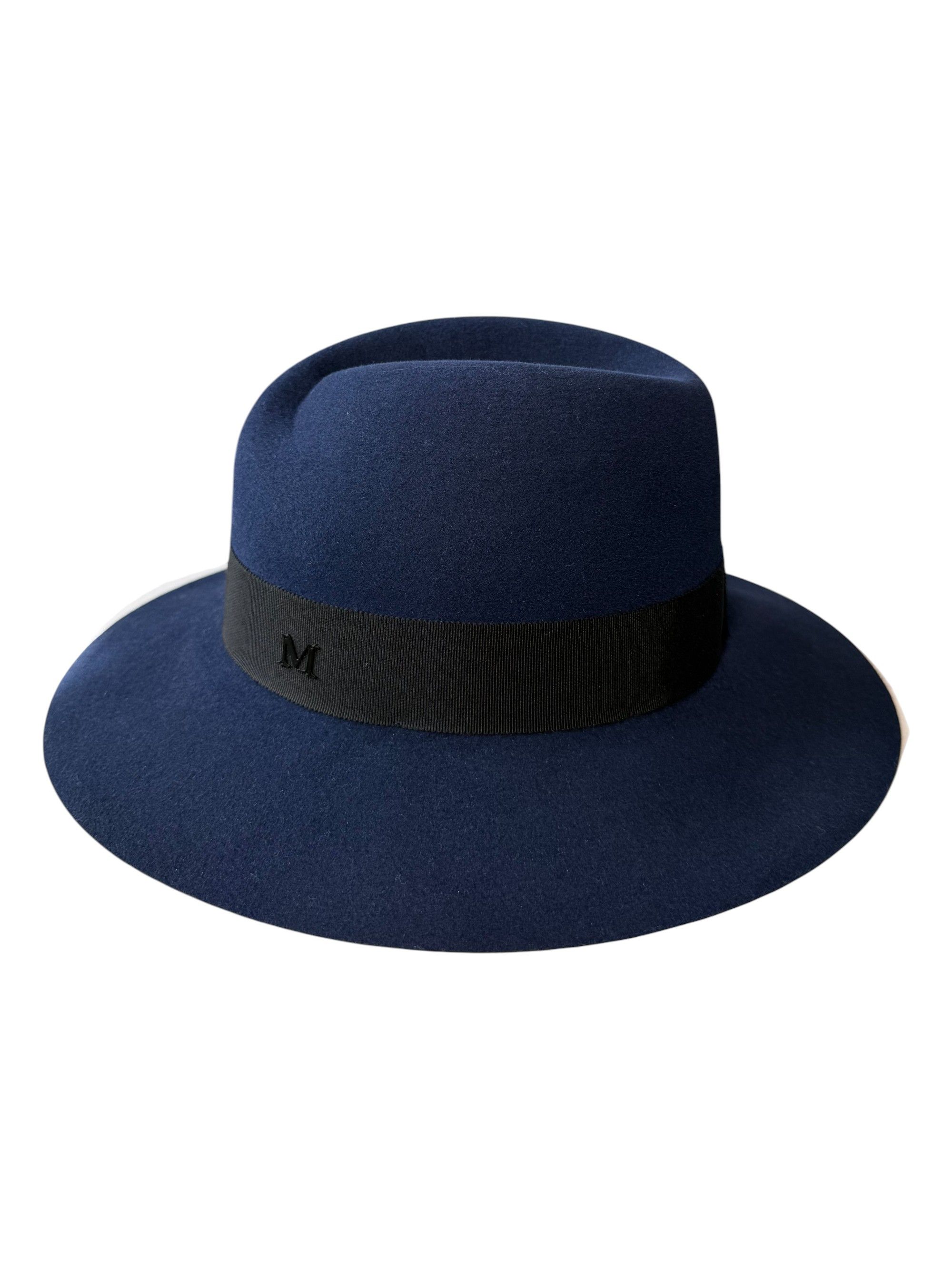 Maison Michel Maison Michel Paris Navy Ribbon Wool-Felt Hat Size Small Size ONE SIZE - 1 Thumbnail