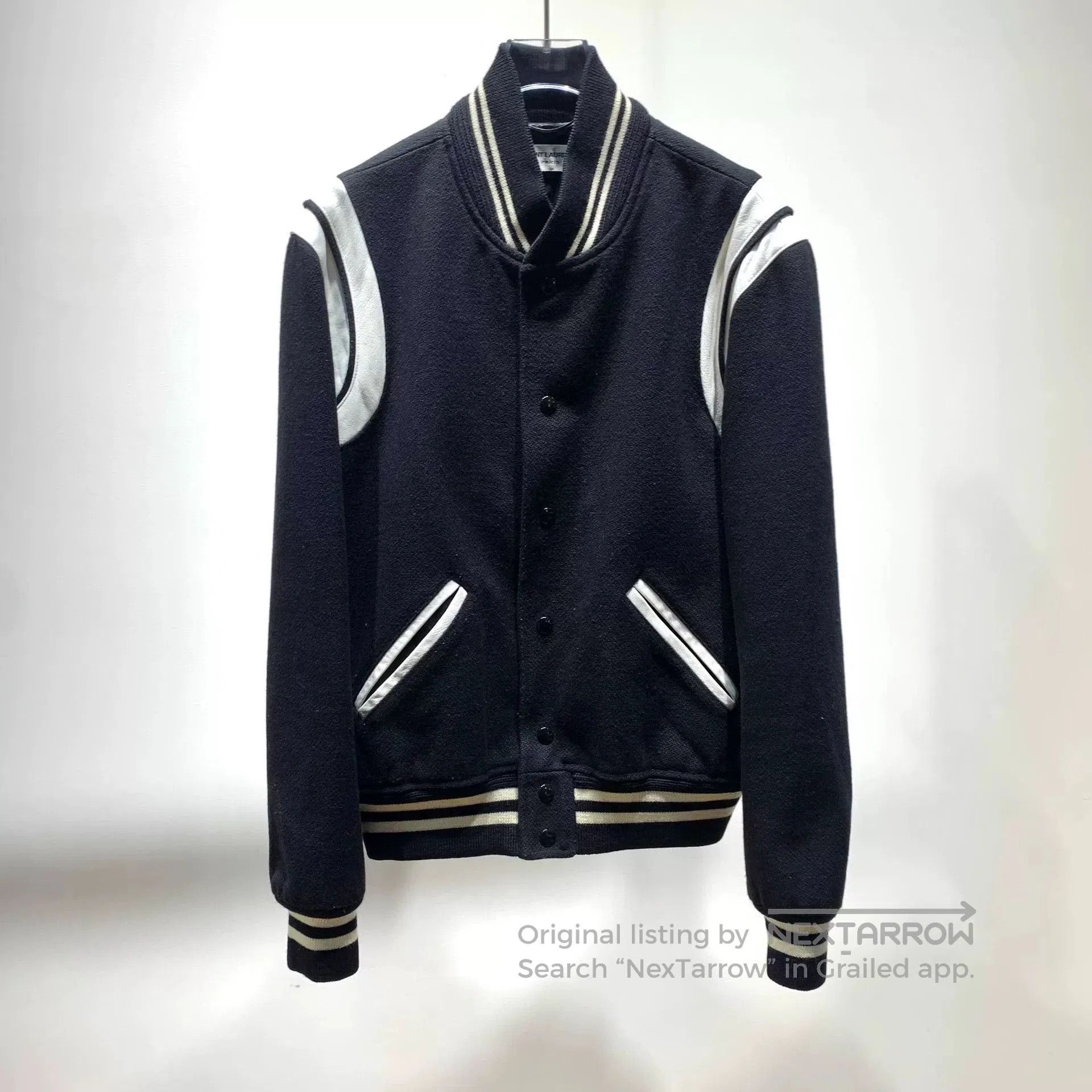 Saint Laurent Paris Saint Laurent Striped Baseball Jacket. Size US M / EU 48-50 / 2 - 1 Thumbnail